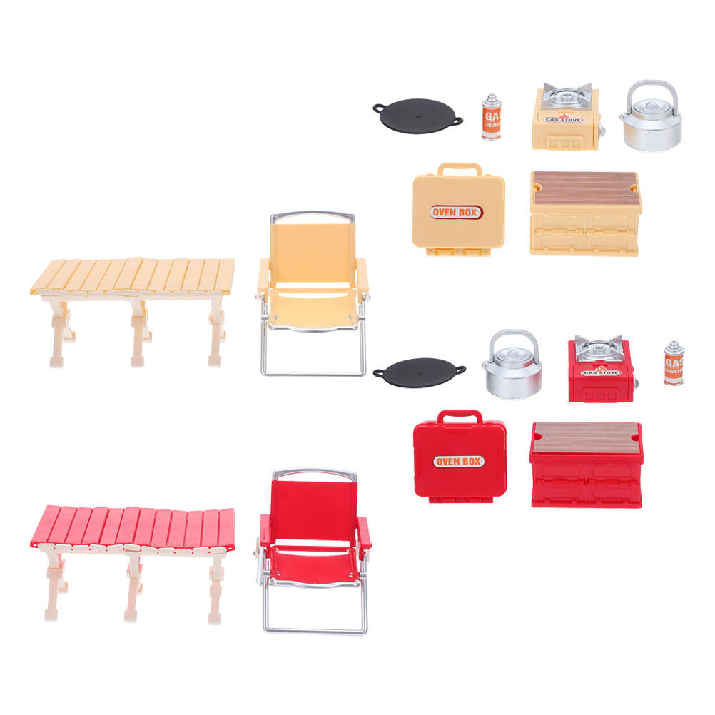 Kids Outdoor Chair And Table - 2Sets Miniature Folding Chairs Picnic Table
