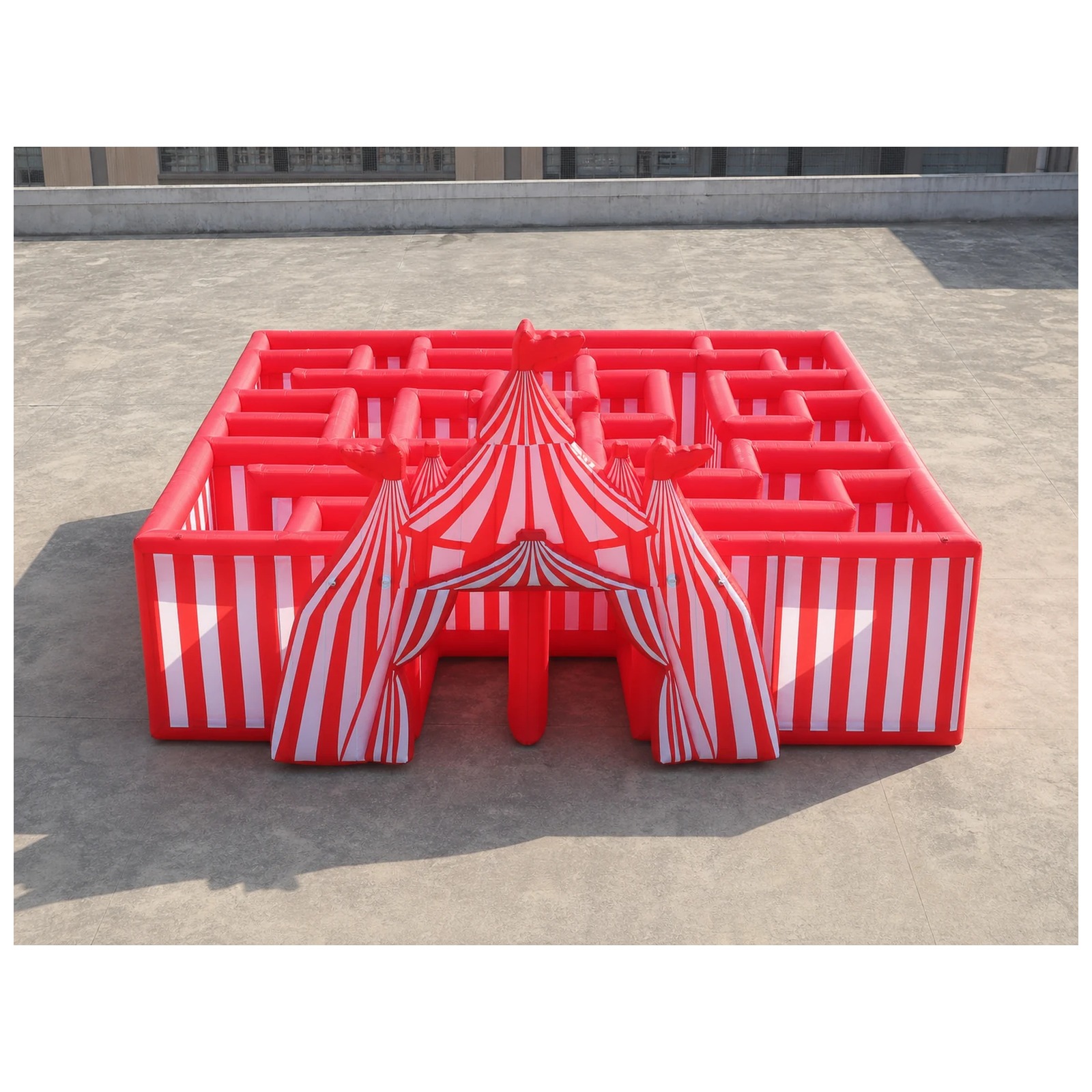 Kids Outdoor Venues - Large Red White Circus Inflatable Maze