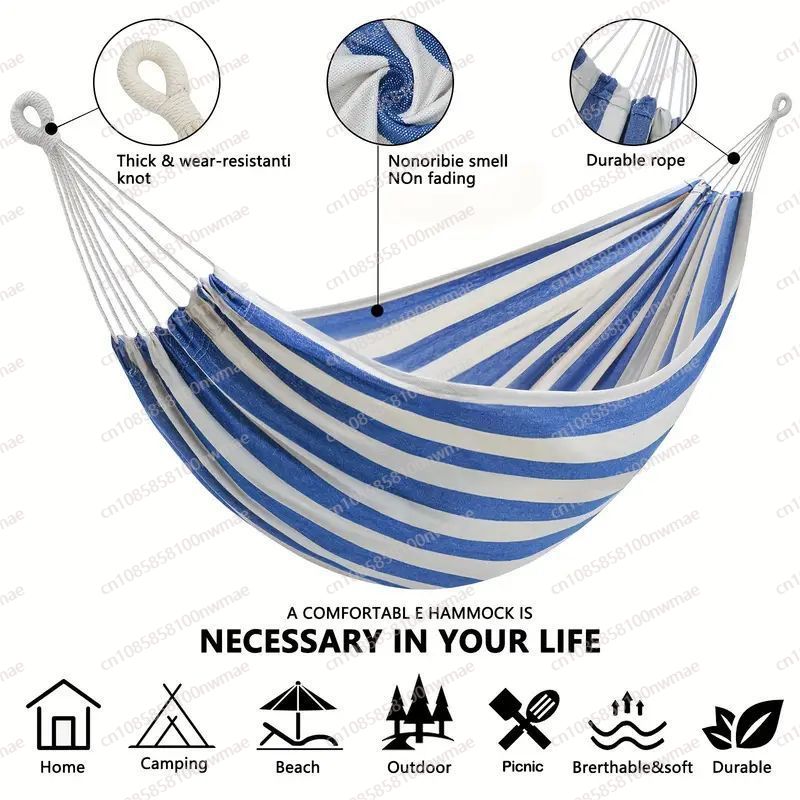 Kids Outdoor Hammock Swing - Double canvas stickless single hammock outdoor