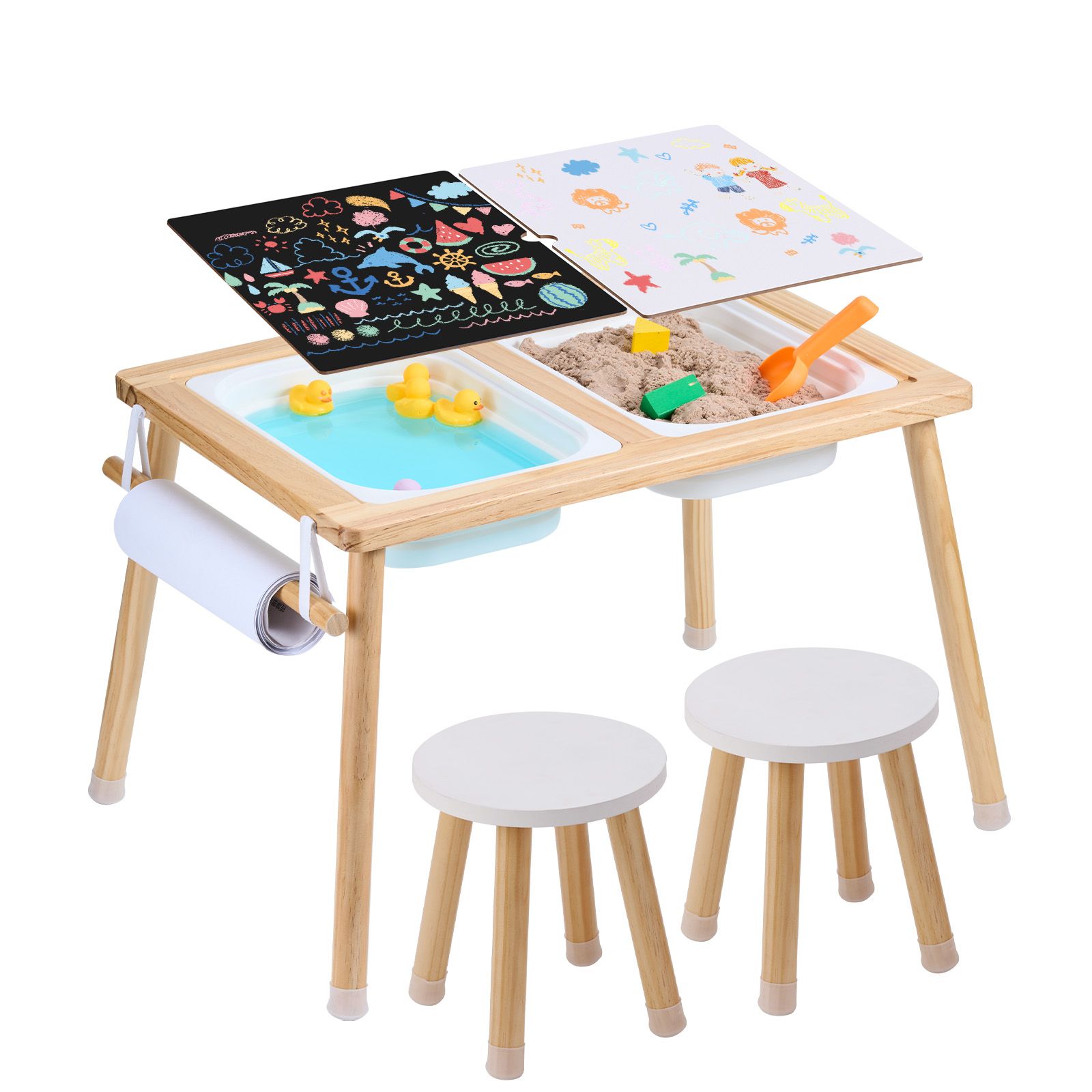 Kids Outdoor Sensory Table - Sensory Table and Chairs Set, Toddlers