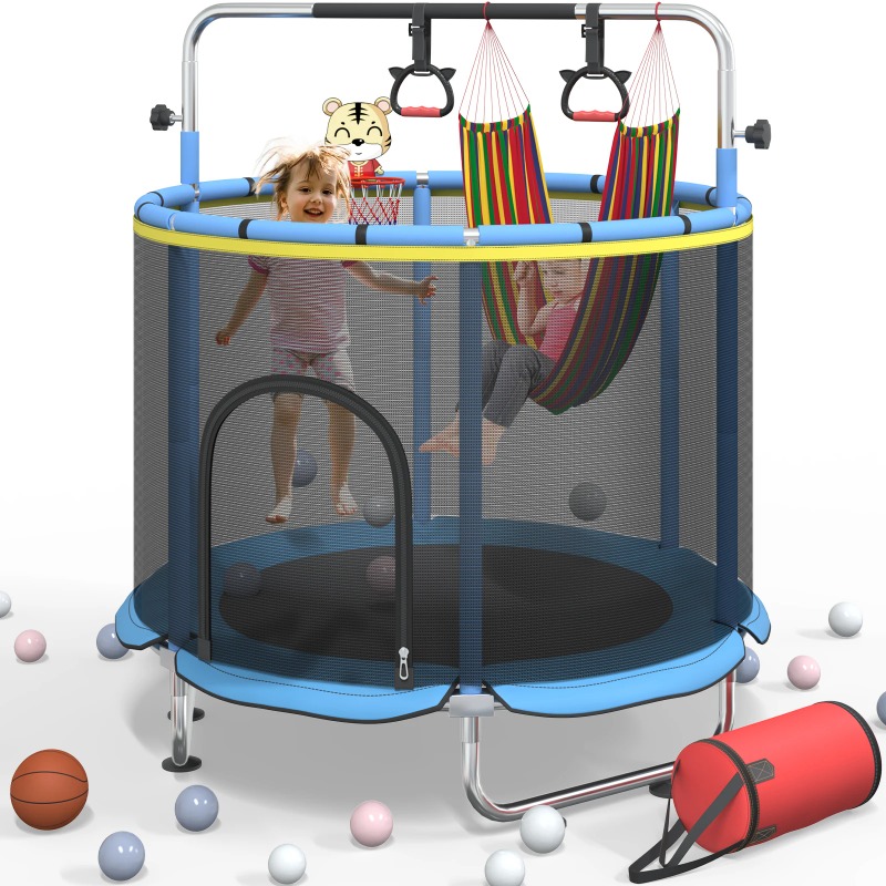 5FT Toddler Trampoline 8-in-1  - Kids Outdoor Hammock Swing 评论和价格