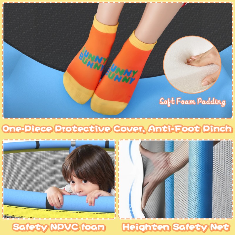 5FT Toddler Trampoline 8-in-1  - Kids Outdoor Hammock Swing 评论和价格
