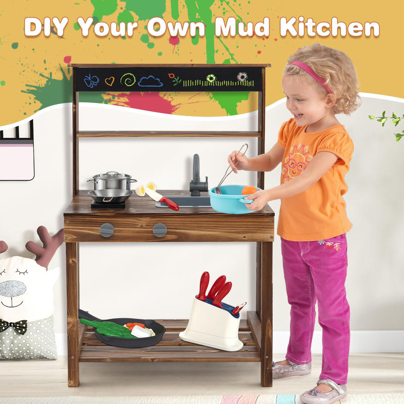 Outdoor Mud Kitchen for Kids w - Kids Outdoor Sink 评论和价格