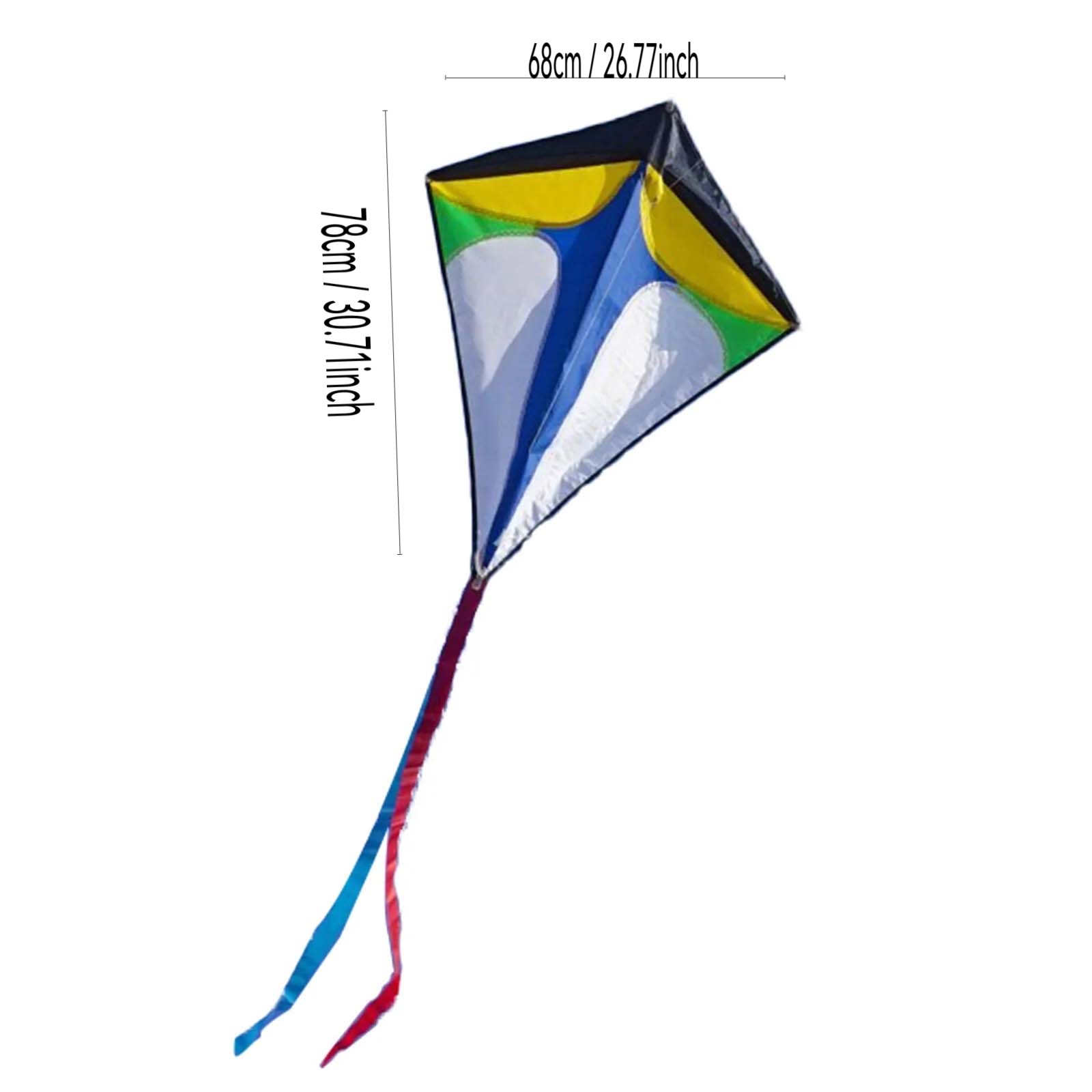 Diamond Shaped Kite with Long  - Kite Easy Fly Kids 评论和价格