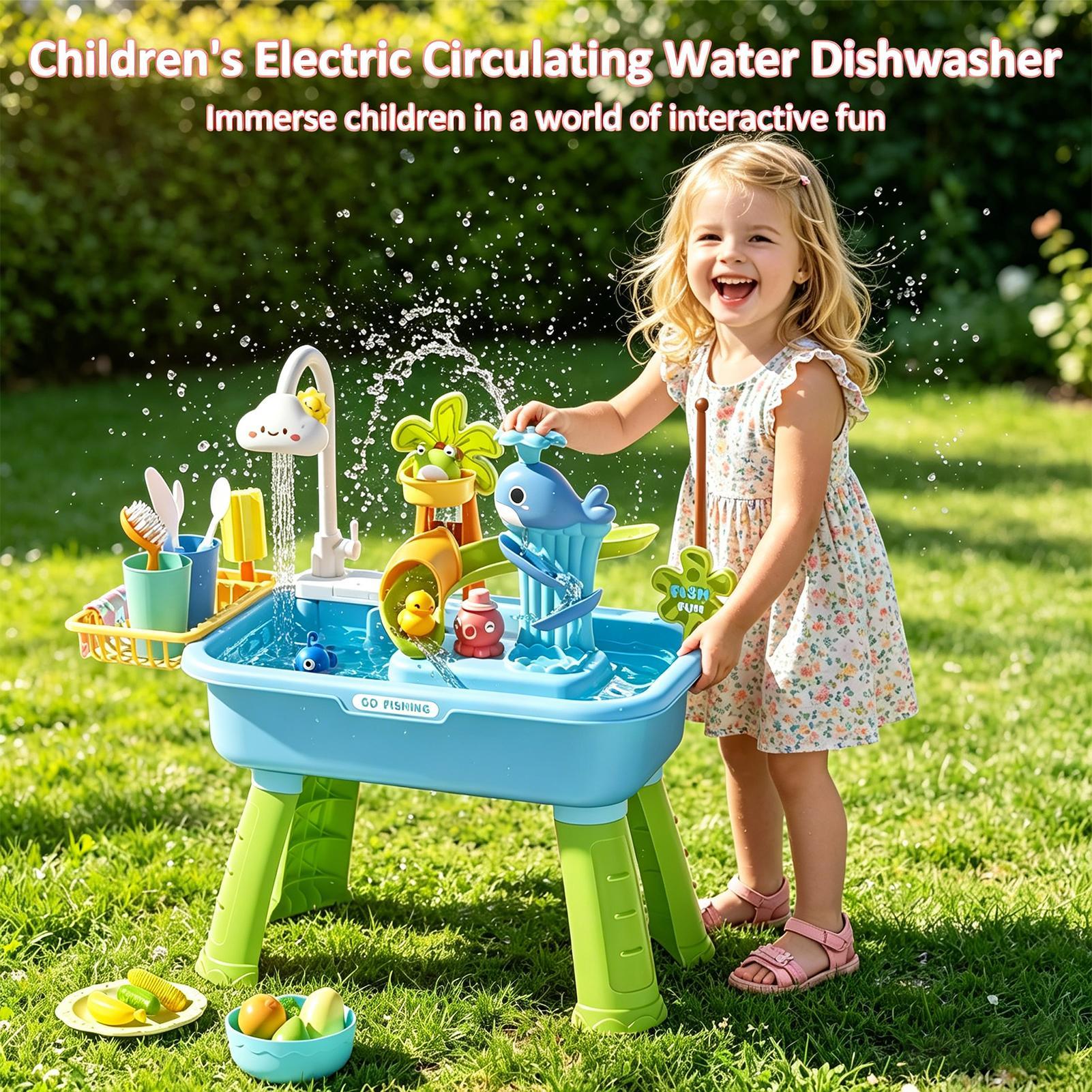 Toddler Water Table Kitchen Pl - Kids Outdoor Sensory Table 评论和价格