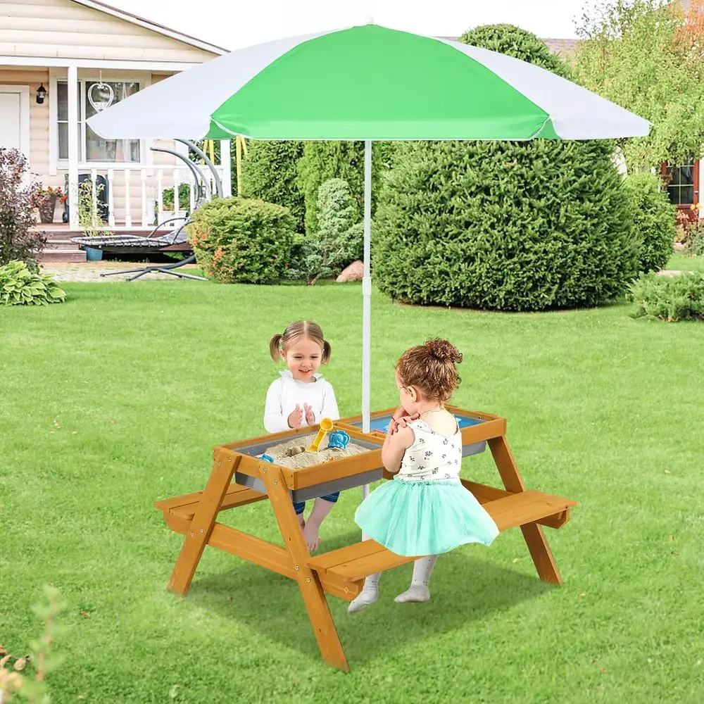 3-in-1 Height-Adjustable Umbre - Kids Outdoor Water Table 评论和价格