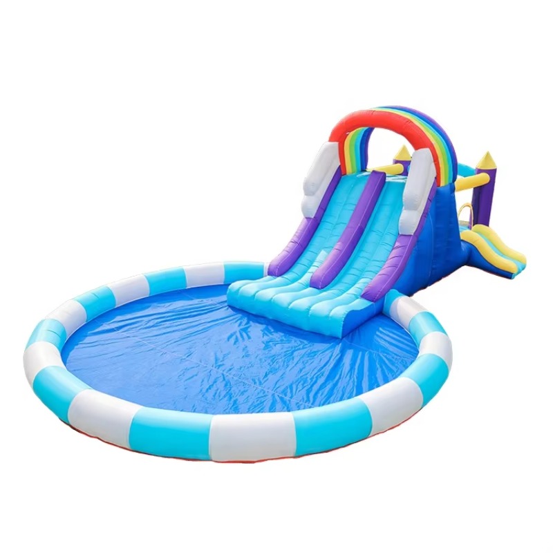 Giant Rainbow Inflatable Water - Kids Outdoor Slide 评论和价格