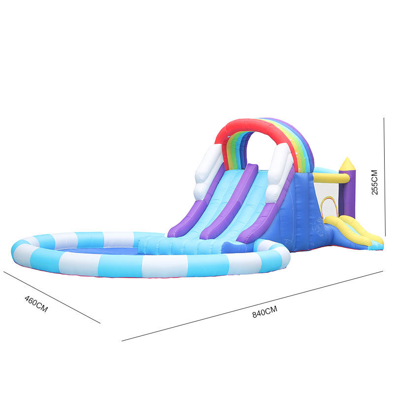 Giant Rainbow Inflatable Water - Kids Outdoor Slide 评论和价格