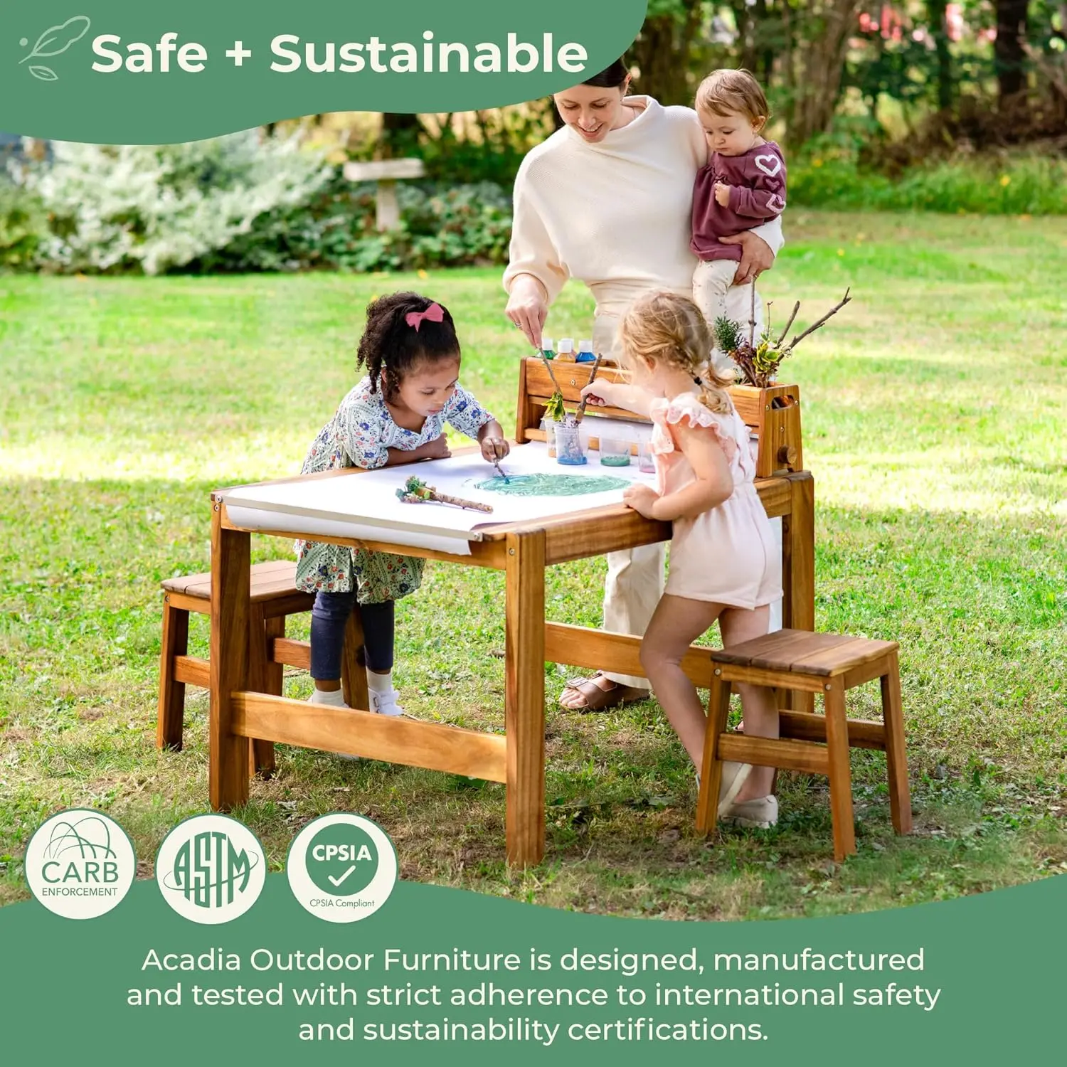 Acadia Outdoor Art Table and S - Kids Outdoor Chair And Table 评论和价格