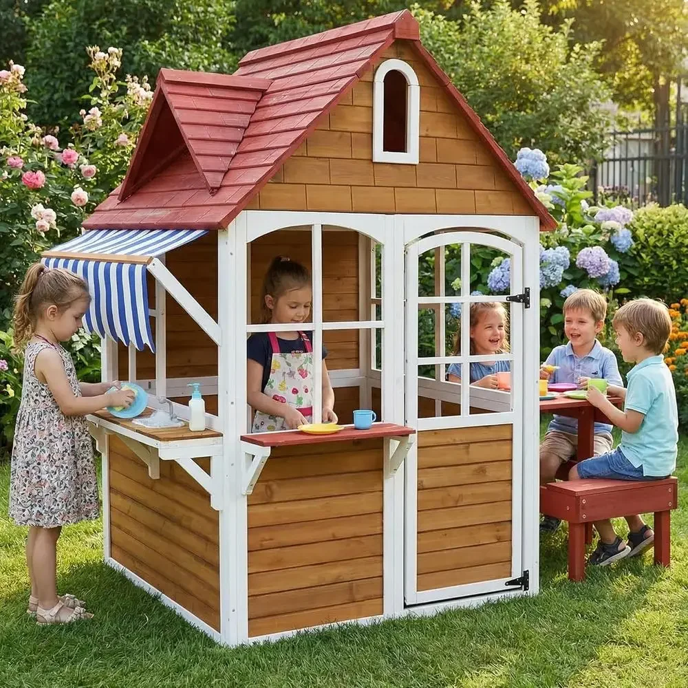 Large Solid Wood Outdoor Kids  - Kids Outdoor Sink 评论和价格