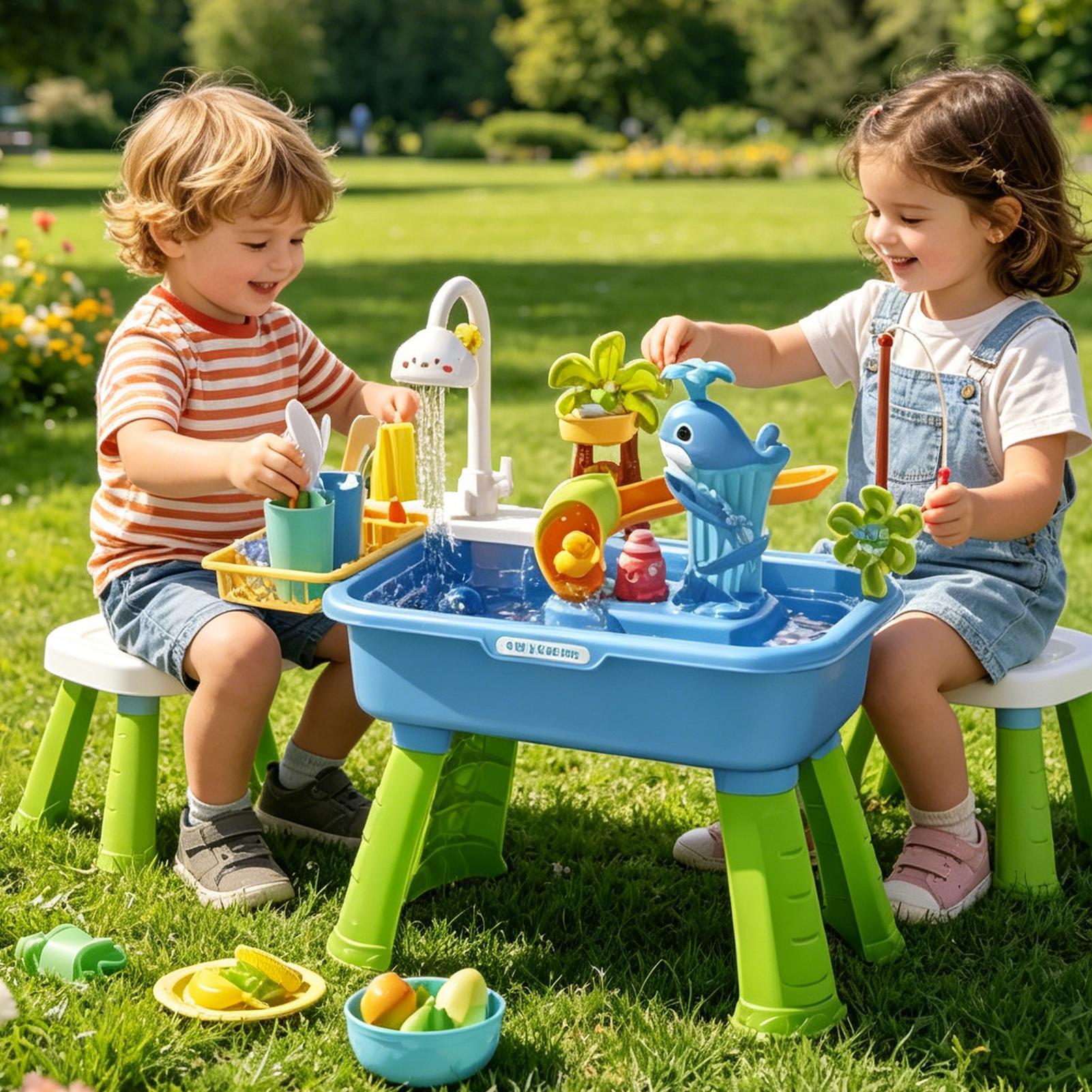 Outdoor Water Play Table for B - Kids Outdoor Sensory Table 评论和价格