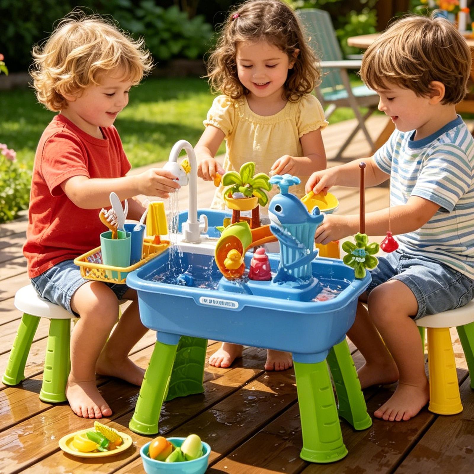Outdoor Water Play Table for B - Kids Outdoor Sensory Table 评论和价格