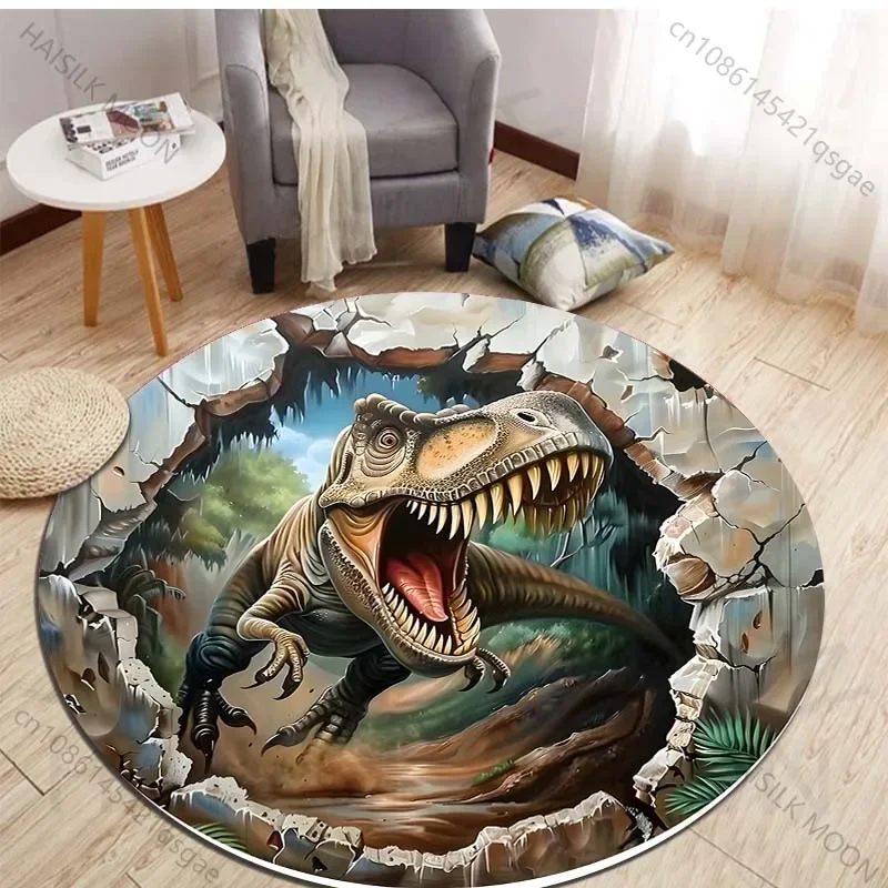 HD 3D Dinosaur Print Round Rug - Kids Outdoor Mat 评论和价格