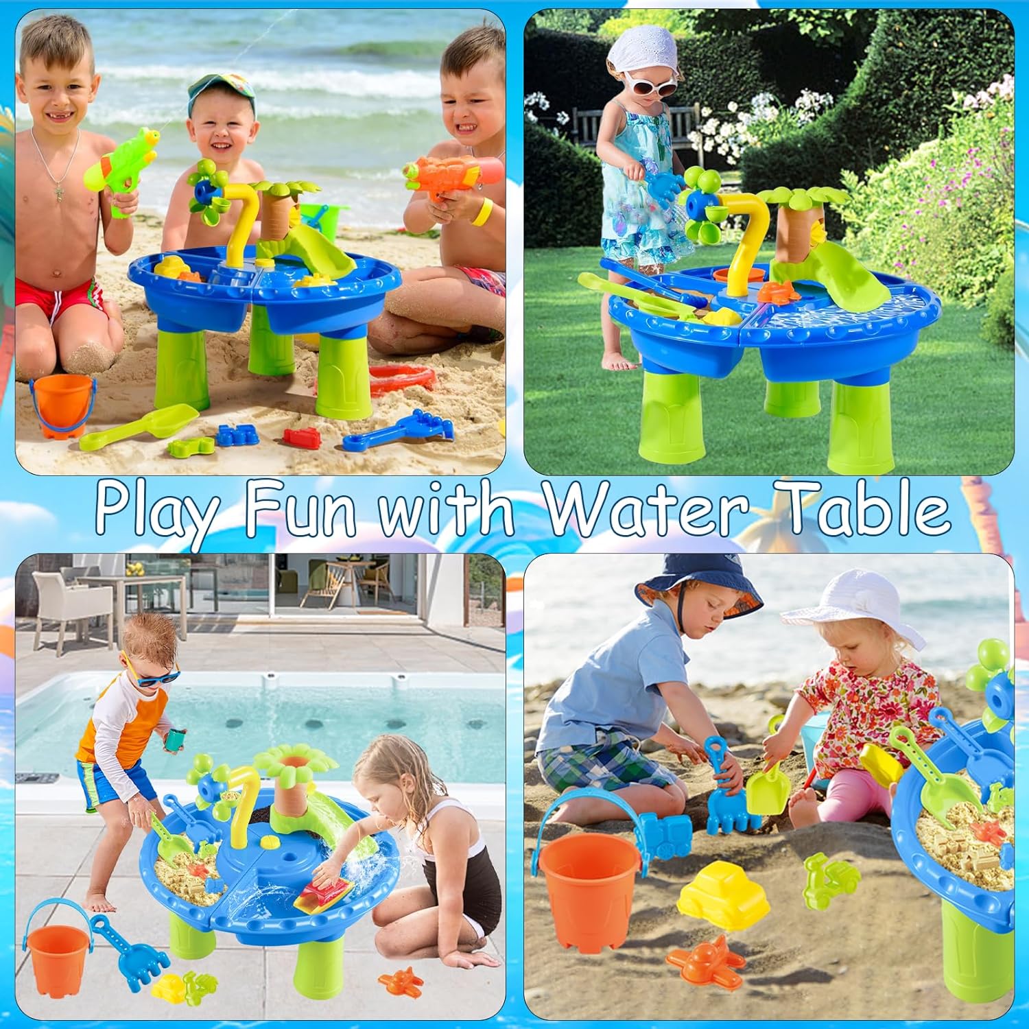 Water Table Sandbox for Kids O - Kids Outdoor Sensory Table 评论和价格