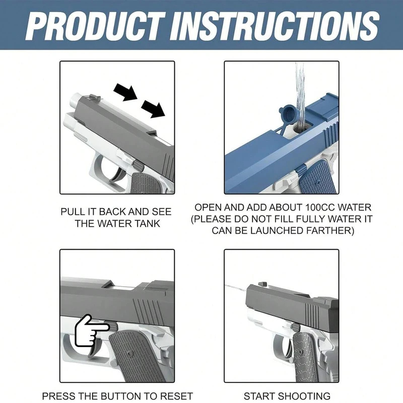 M1911 Water Guns Pistol Toy Sq - Kids Outdoor Activity Toys 评论和价格