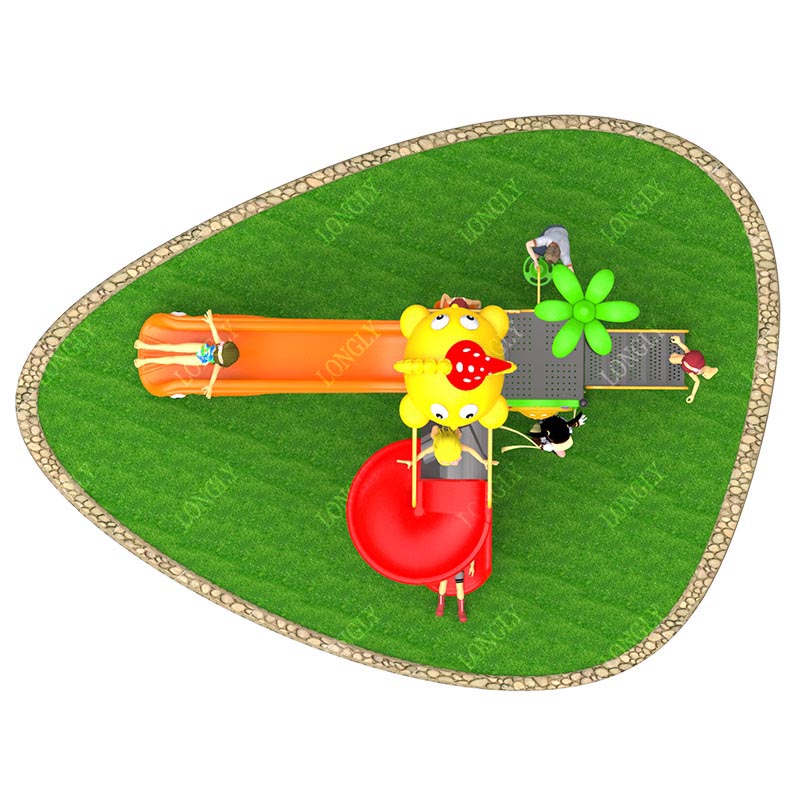 Commercial Plastic Slide 450x2 - Kids Outdoor Park 评论和价格