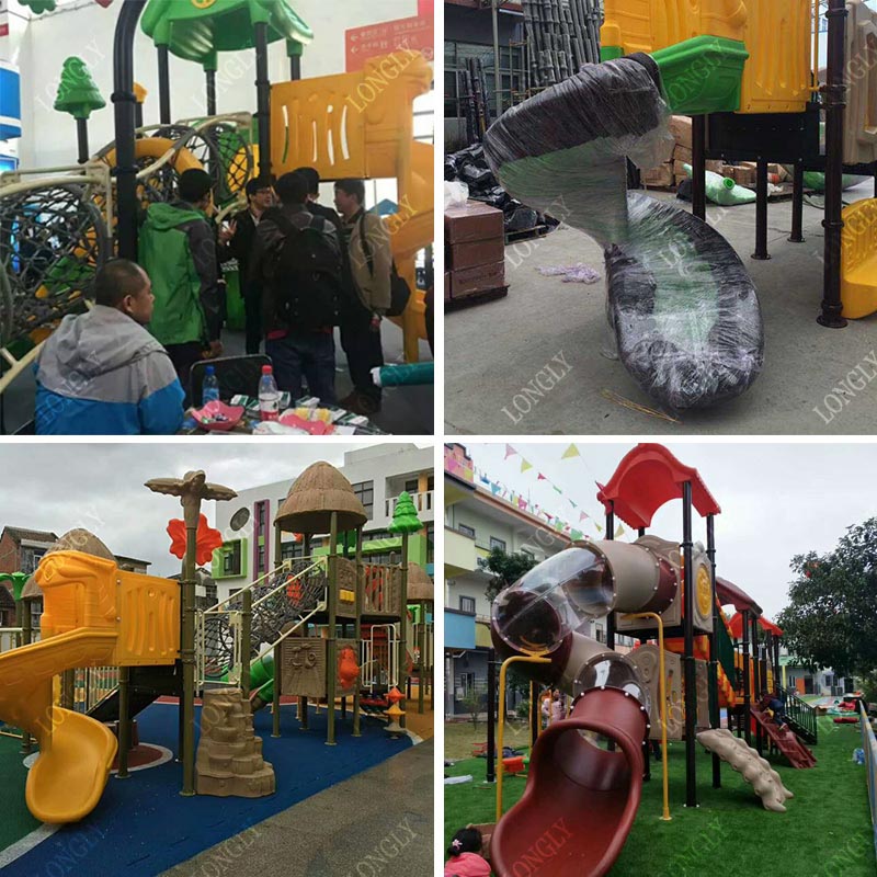 Commercial Plastic Slide 450x2 - Kids Outdoor Park 评论和价格