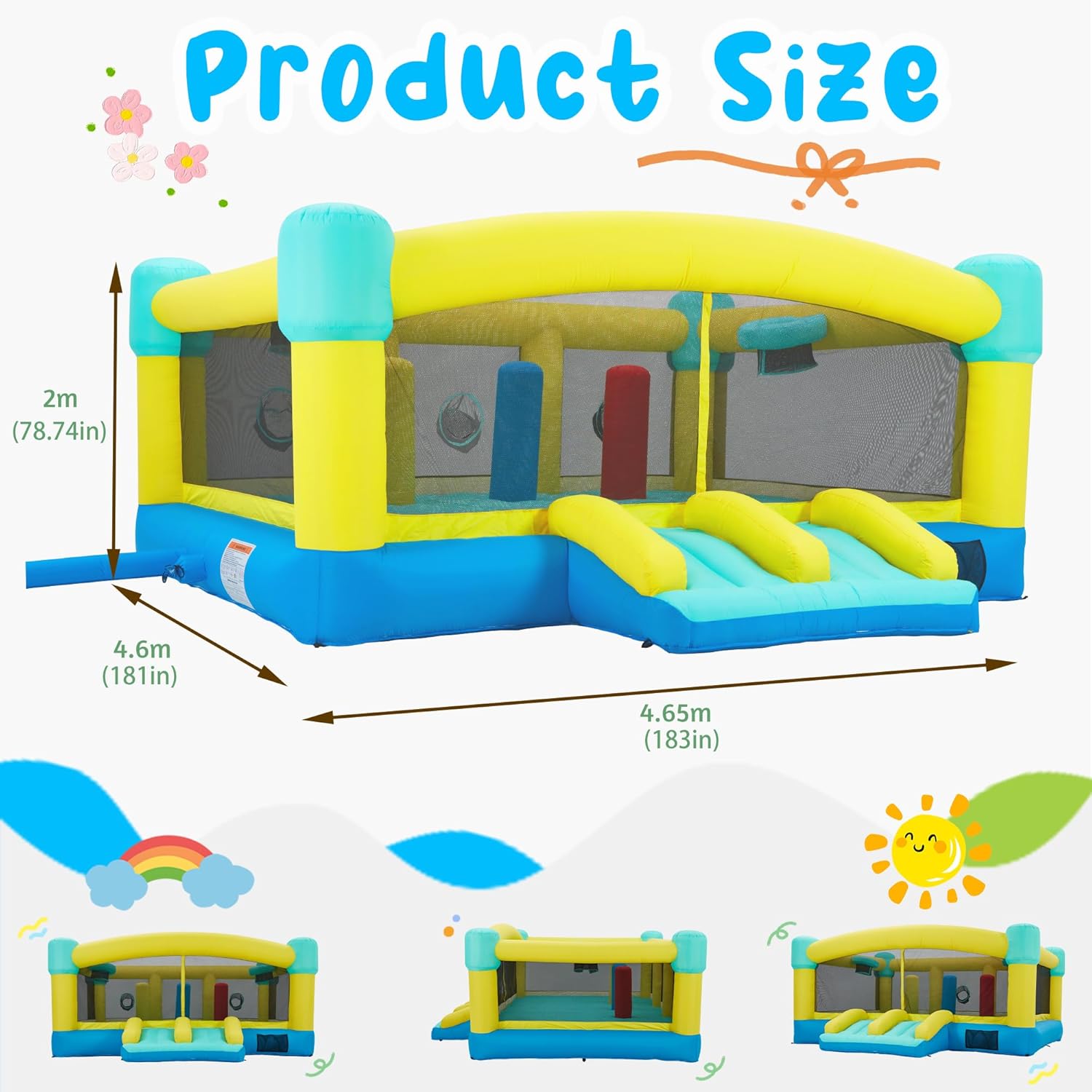 Big Bounce House,15 x 14.8 FT  - Kids Outdoor Slide 评论和价格