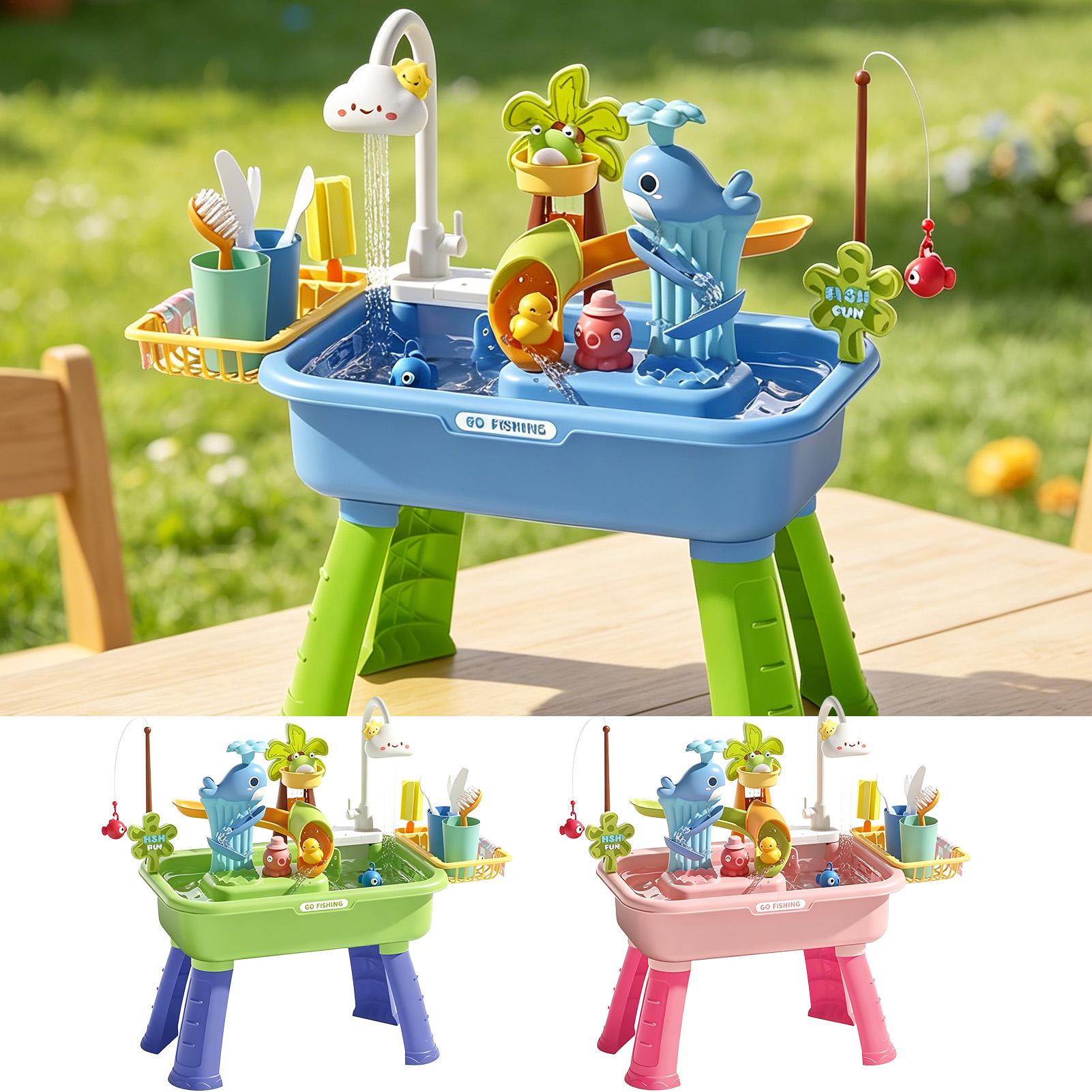 Kids Water Table with Pump, Se - Kids Outdoor Sensory Table 评论和价格