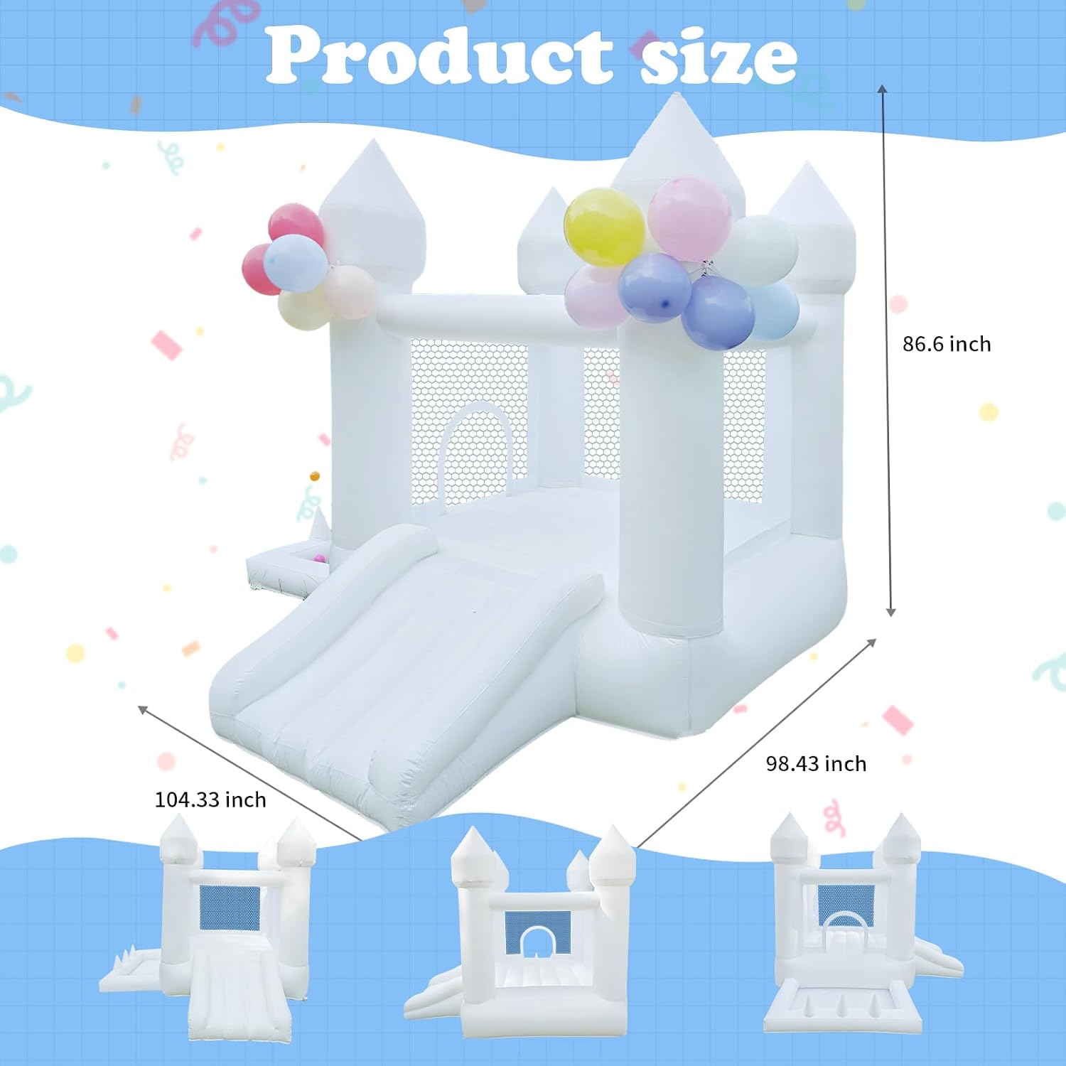 White Bounce House, Indoor and - Kids Outdoor Slide 评论和价格