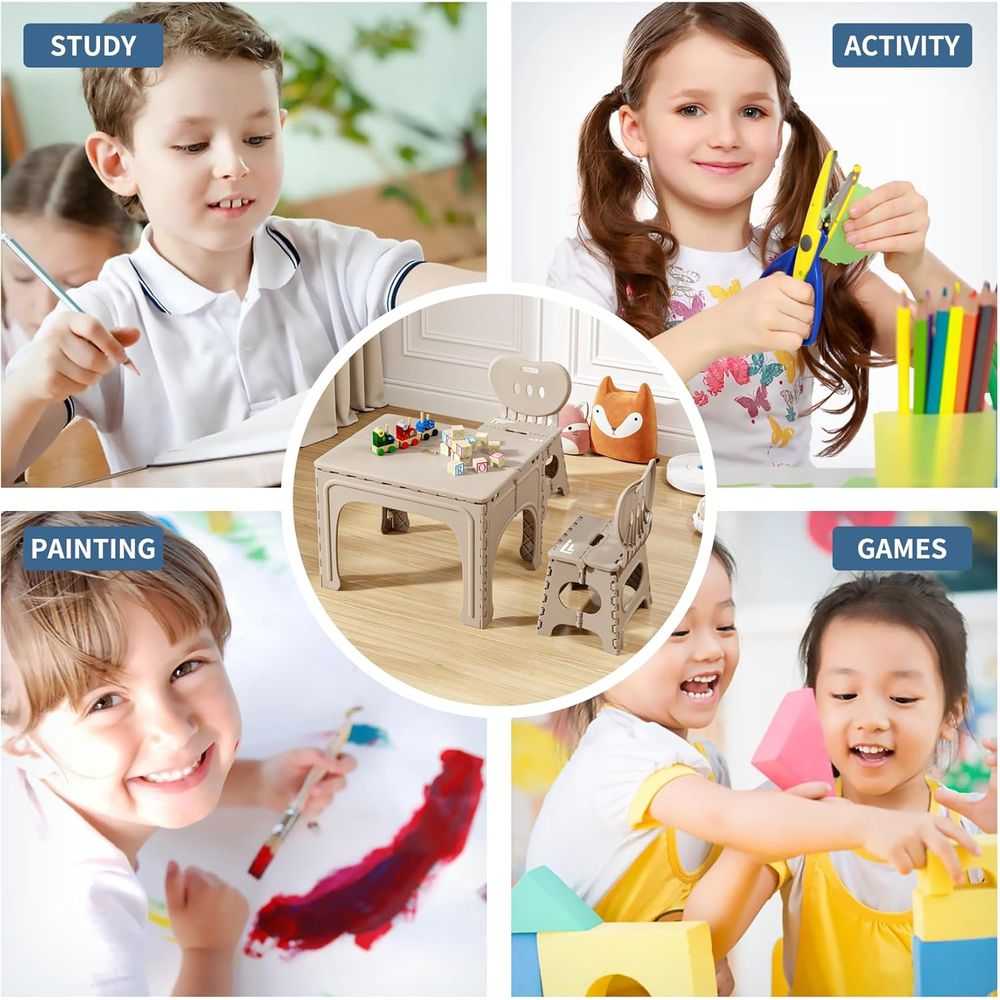 Kids Folding Table and Chairs  - Kids Outdoor Chair And Table 评论和价格
