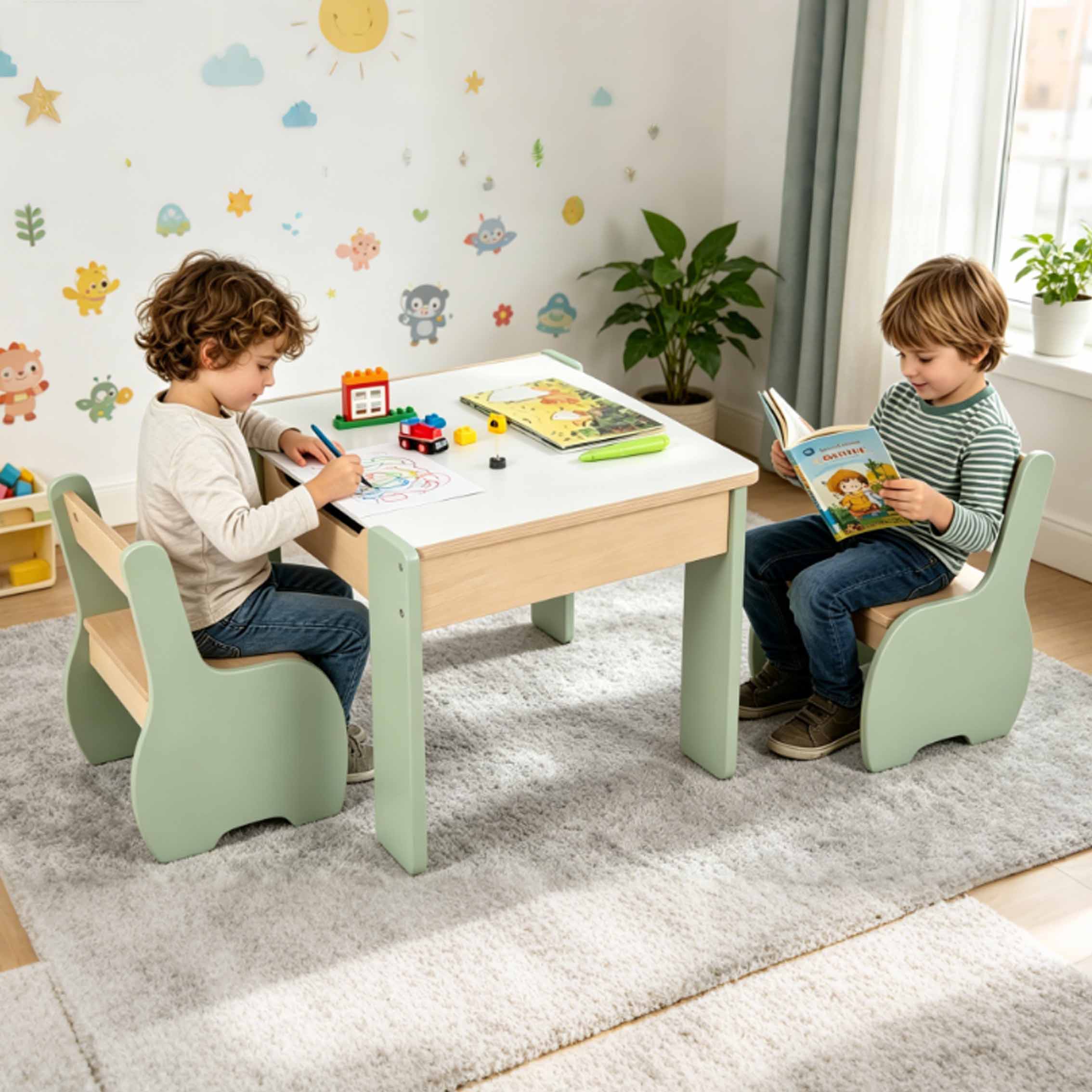 Children's Modern Wooden Table - Kids Outdoor Chair And Table 评论和价格