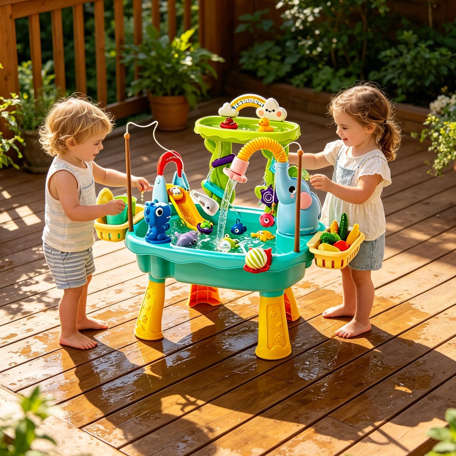 Upgraded Toddler Water Table K - Kids Outdoor Sensory Table 评论和价格