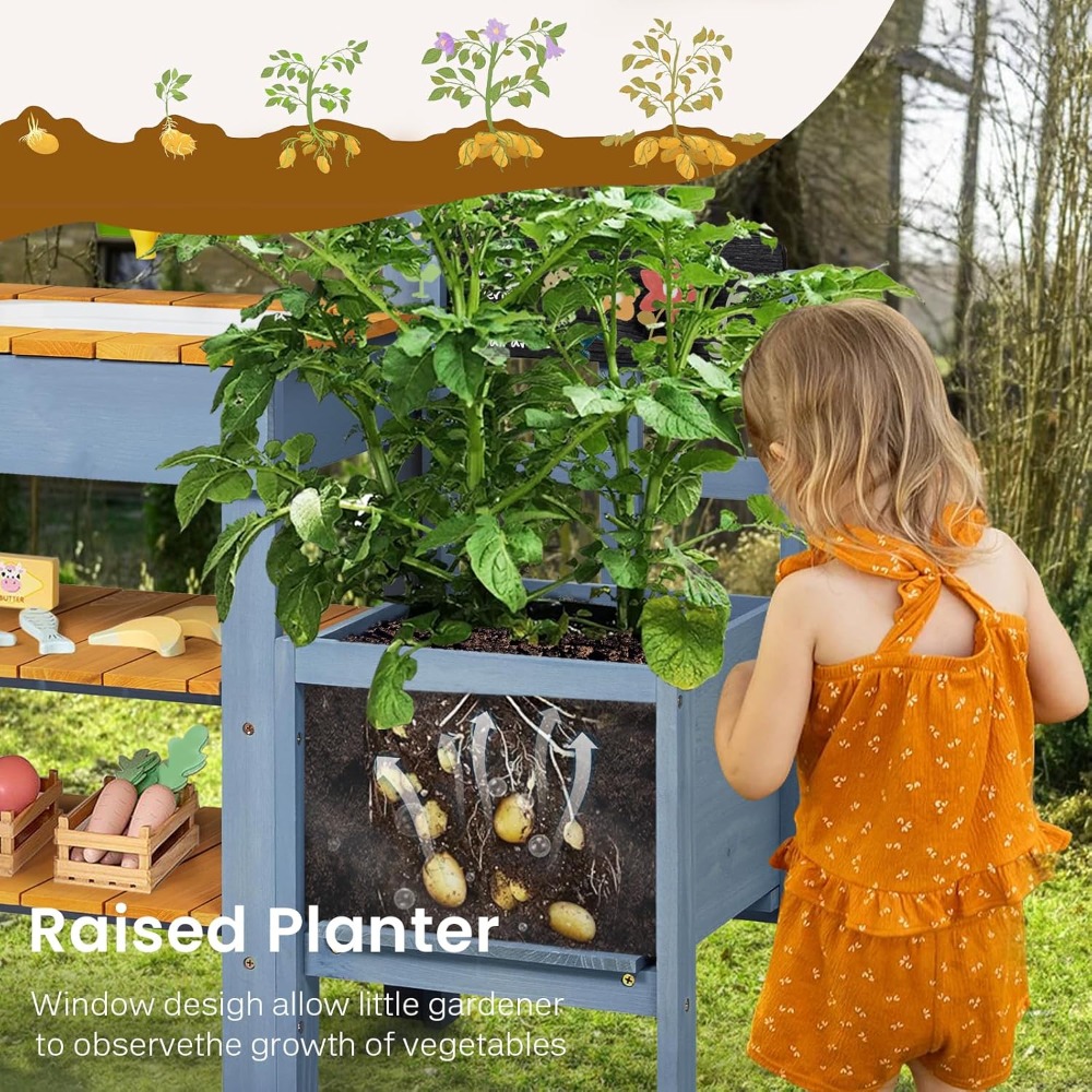 US Shipping Mud Kitchen for Ki - Kids Outdoor Sink 评论和价格