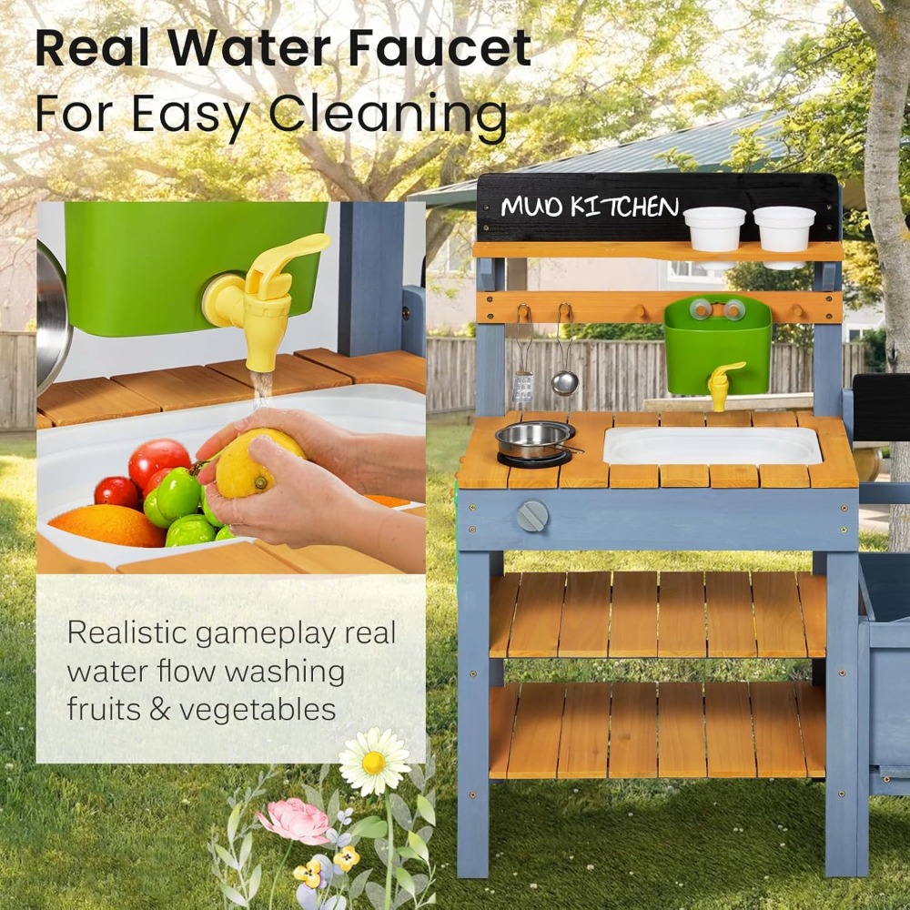 US Shipping Mud Kitchen for Ki - Kids Outdoor Sink 评论和价格