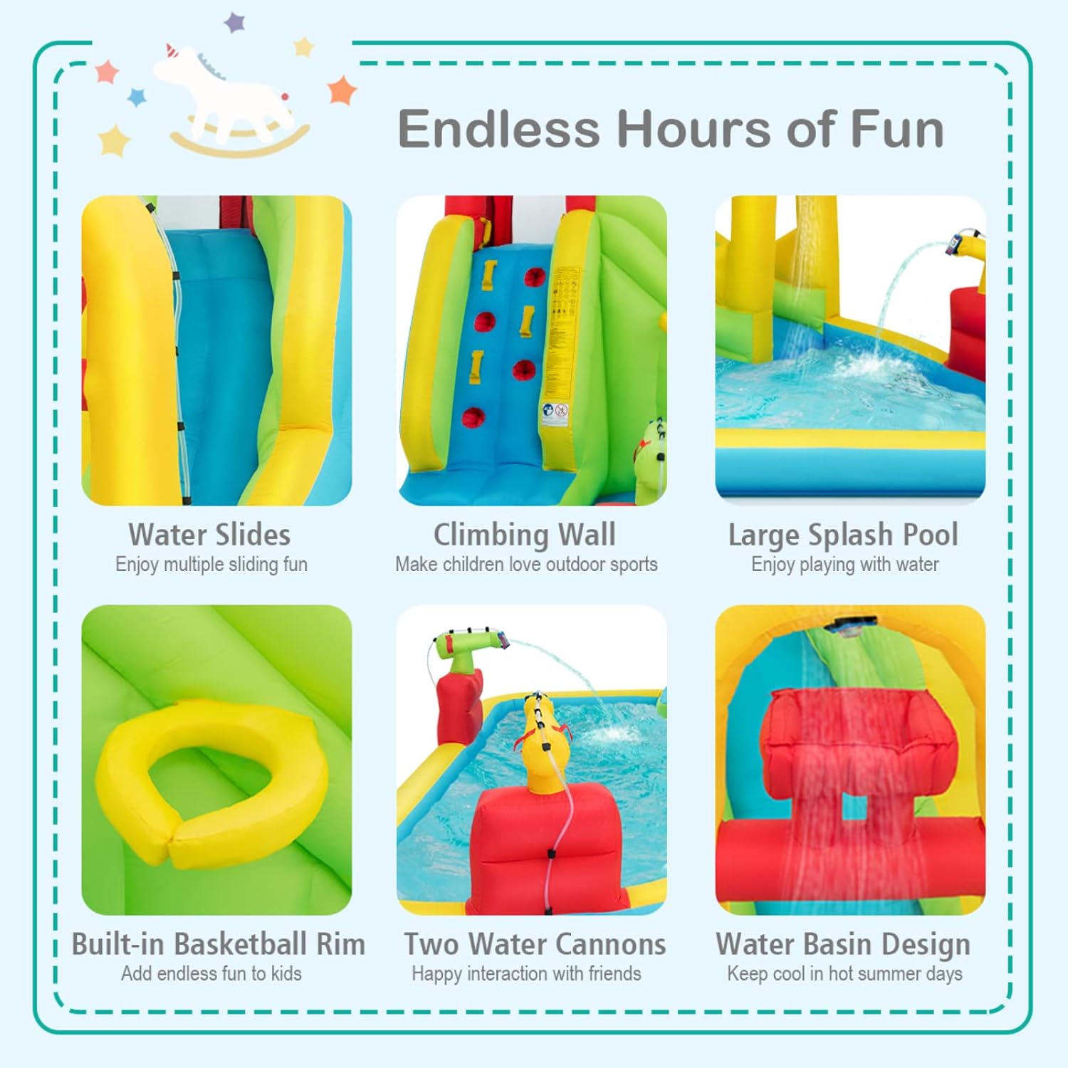 Mega Inflatable Water Park Bou - Kids Outdoor Park 评论和价格