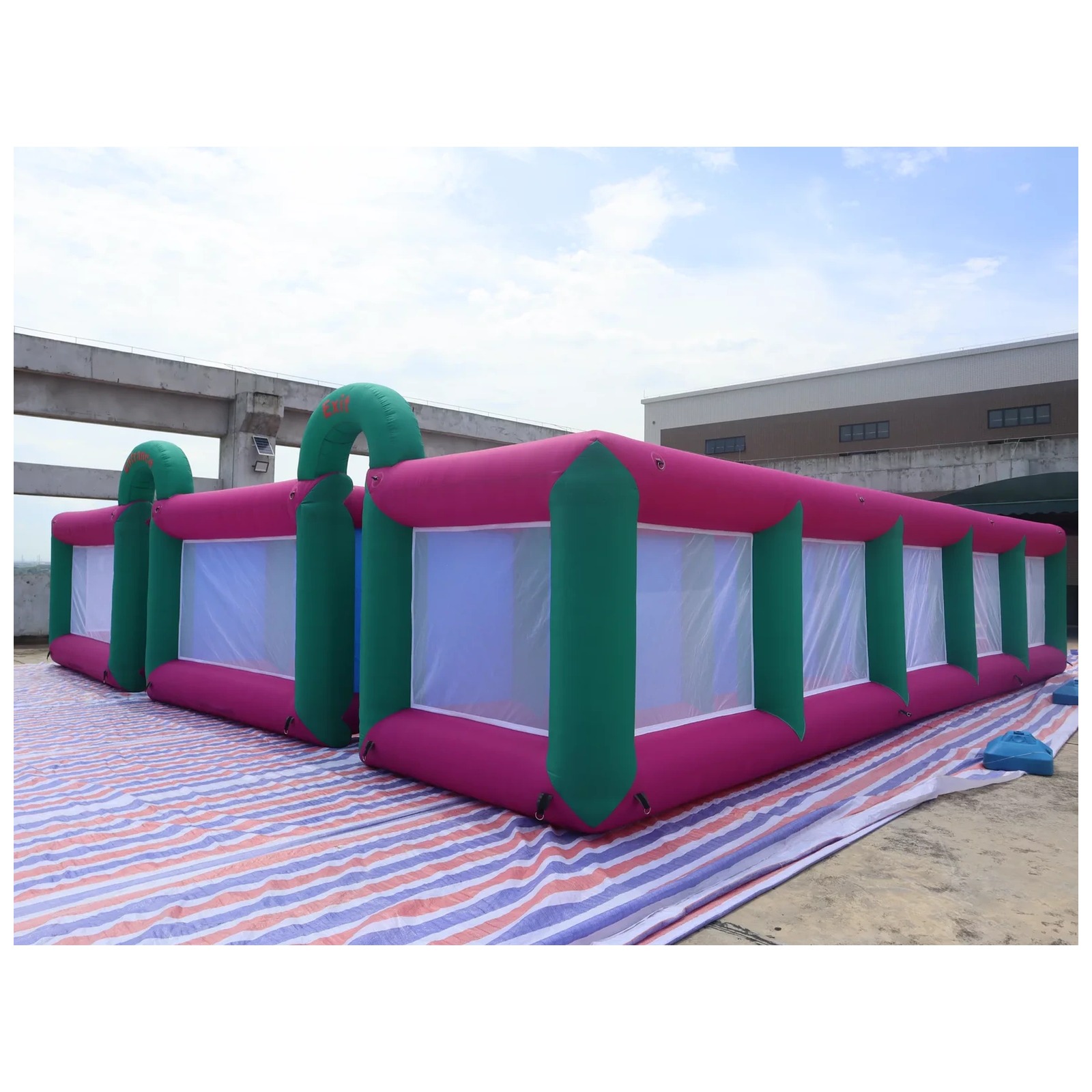 Large Magenta Green Mesh Open  - Kids Outdoor Venues 评论和价格