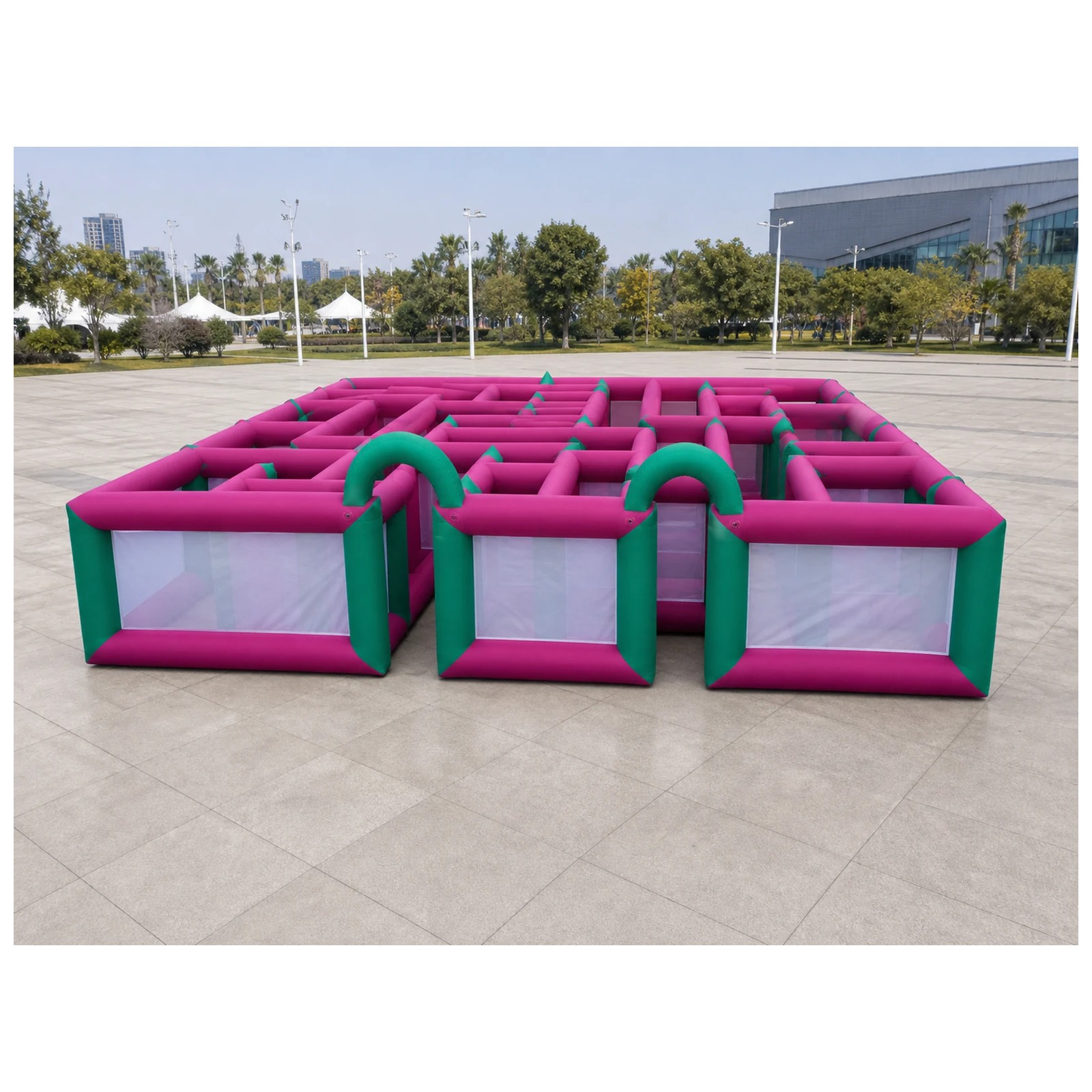 Large Magenta Green Mesh Open  - Kids Outdoor Venues 评论和价格