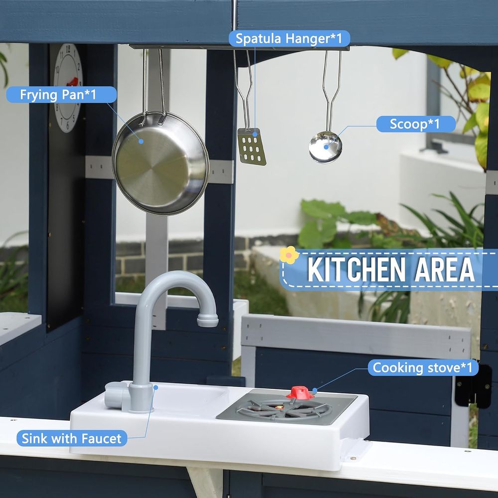 Jevol Kids Outdoor Playhouse,  - Kids Outdoor Sink 评论和价格