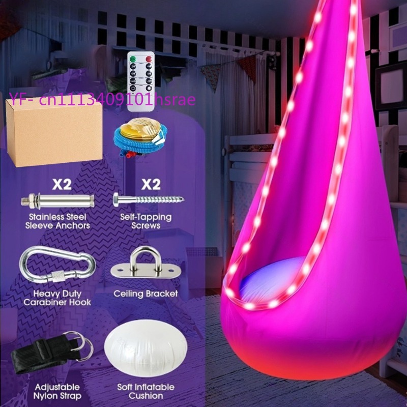 Glowing LED Inflatable Hammock - Kids Outdoor Hammock Swing 评论和价格