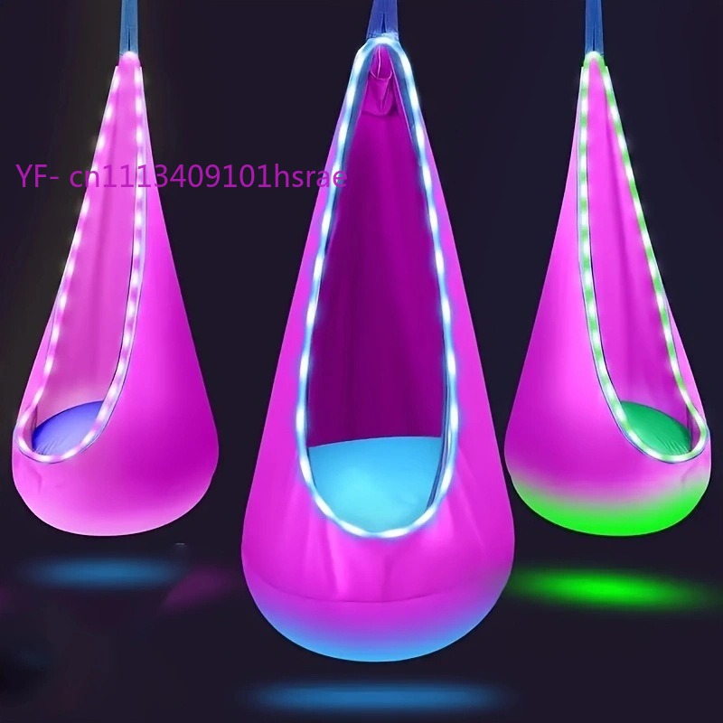 Glowing LED Inflatable Hammock - Kids Outdoor Hammock Swing 评论和价格