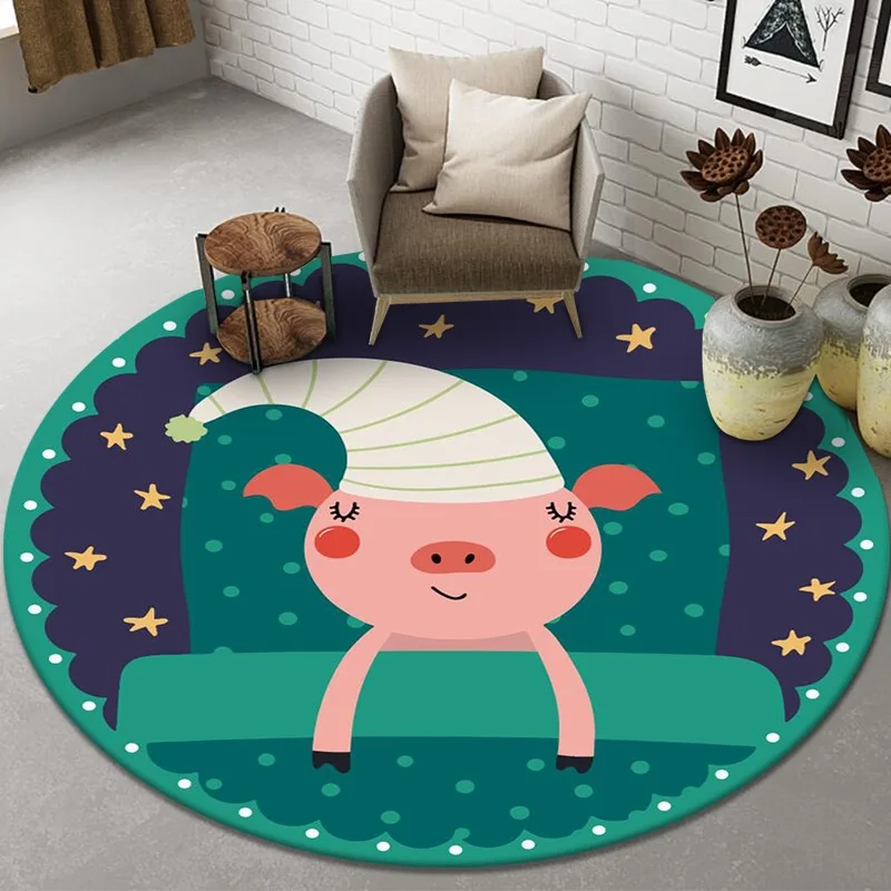 Cartoon Panda Printed Round Ca - Kids Outdoor Yoga 评论和价格
