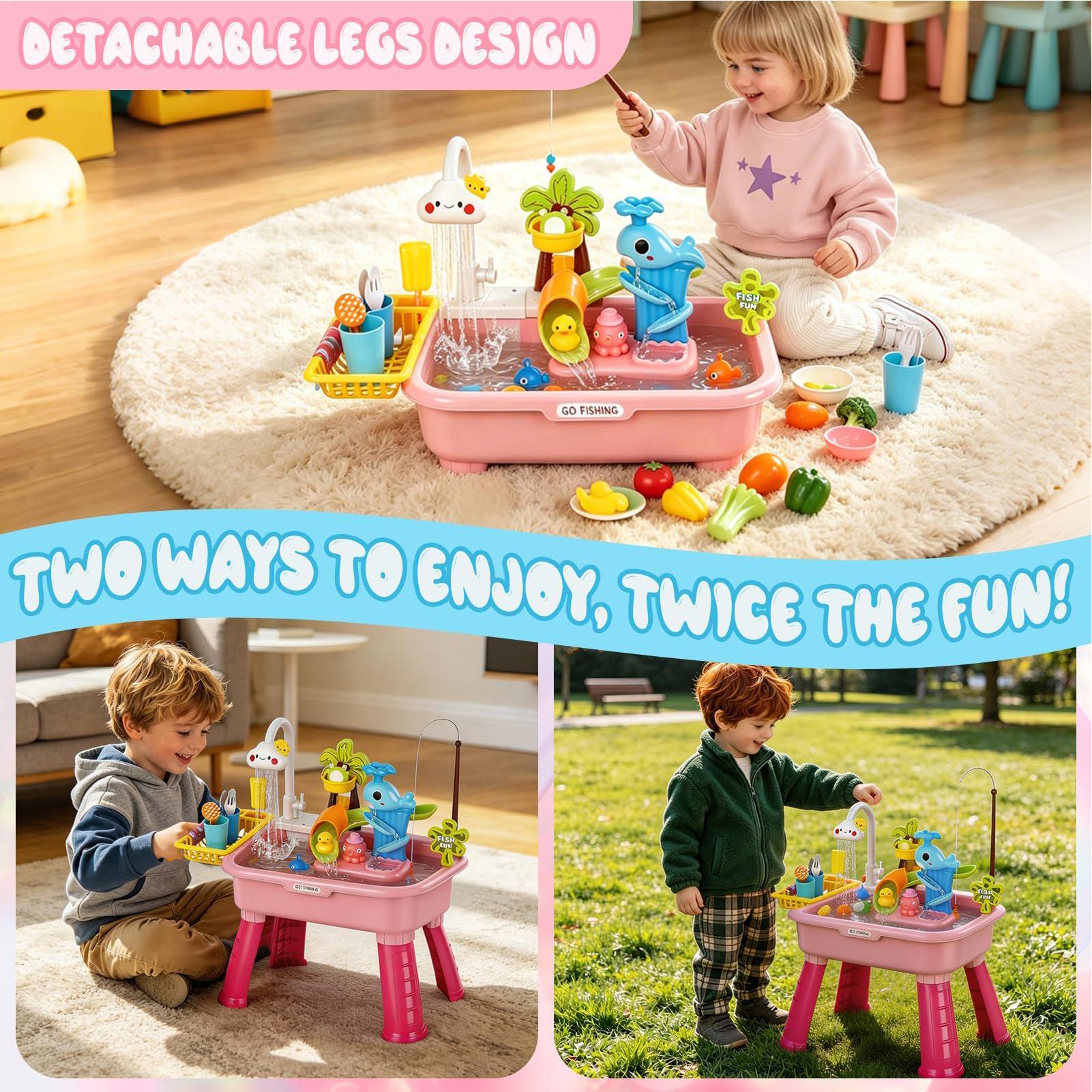 Upgraded Toddler Water Table K - Kids Outdoor Sensory Table 评论和价格