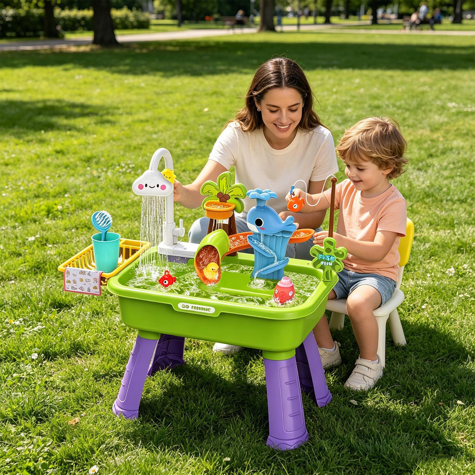 Upgraded Toddler Water Table K - Kids Outdoor Sensory Table 评论和价格