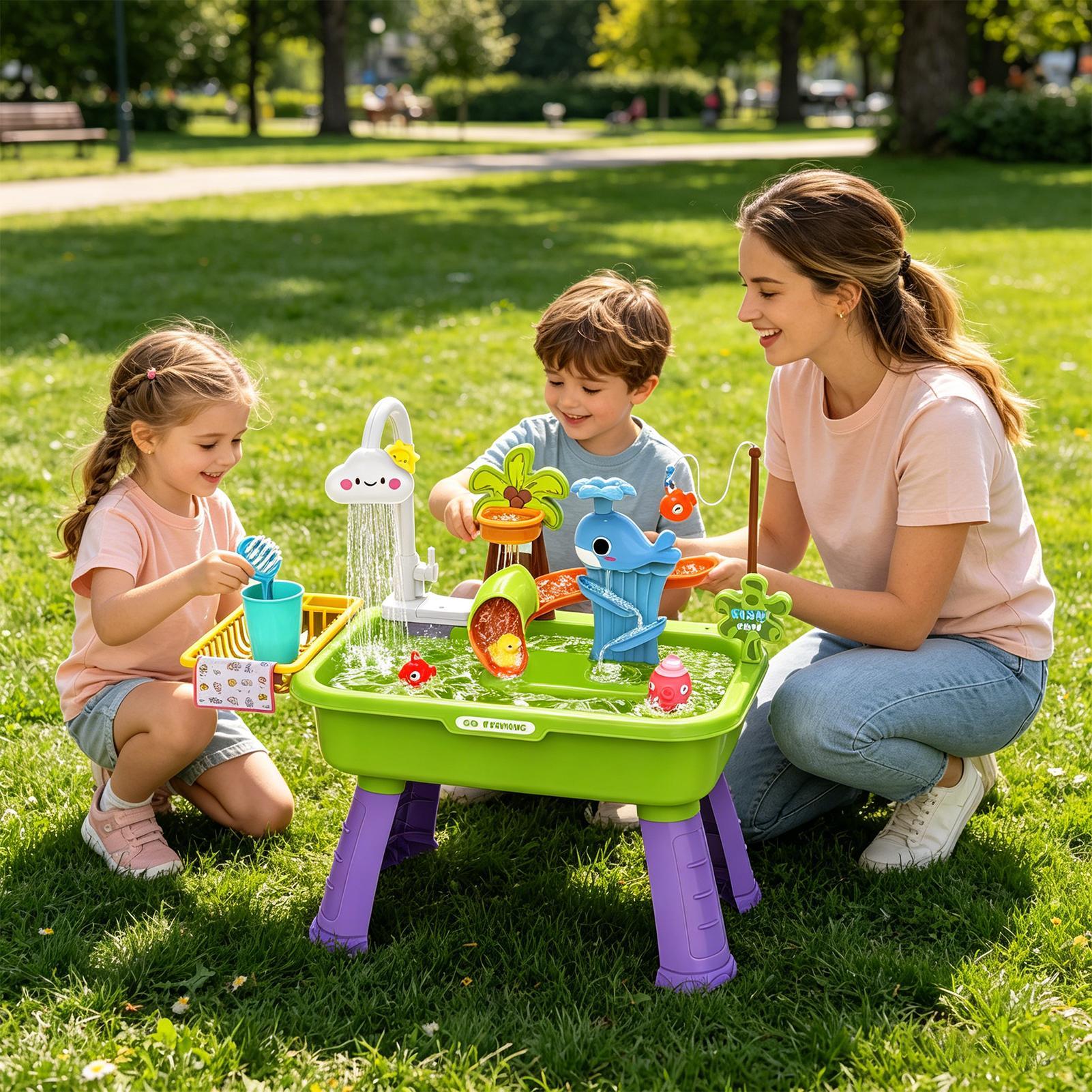 Upgraded Toddler Water Table K - Kids Outdoor Sensory Table 评论和价格