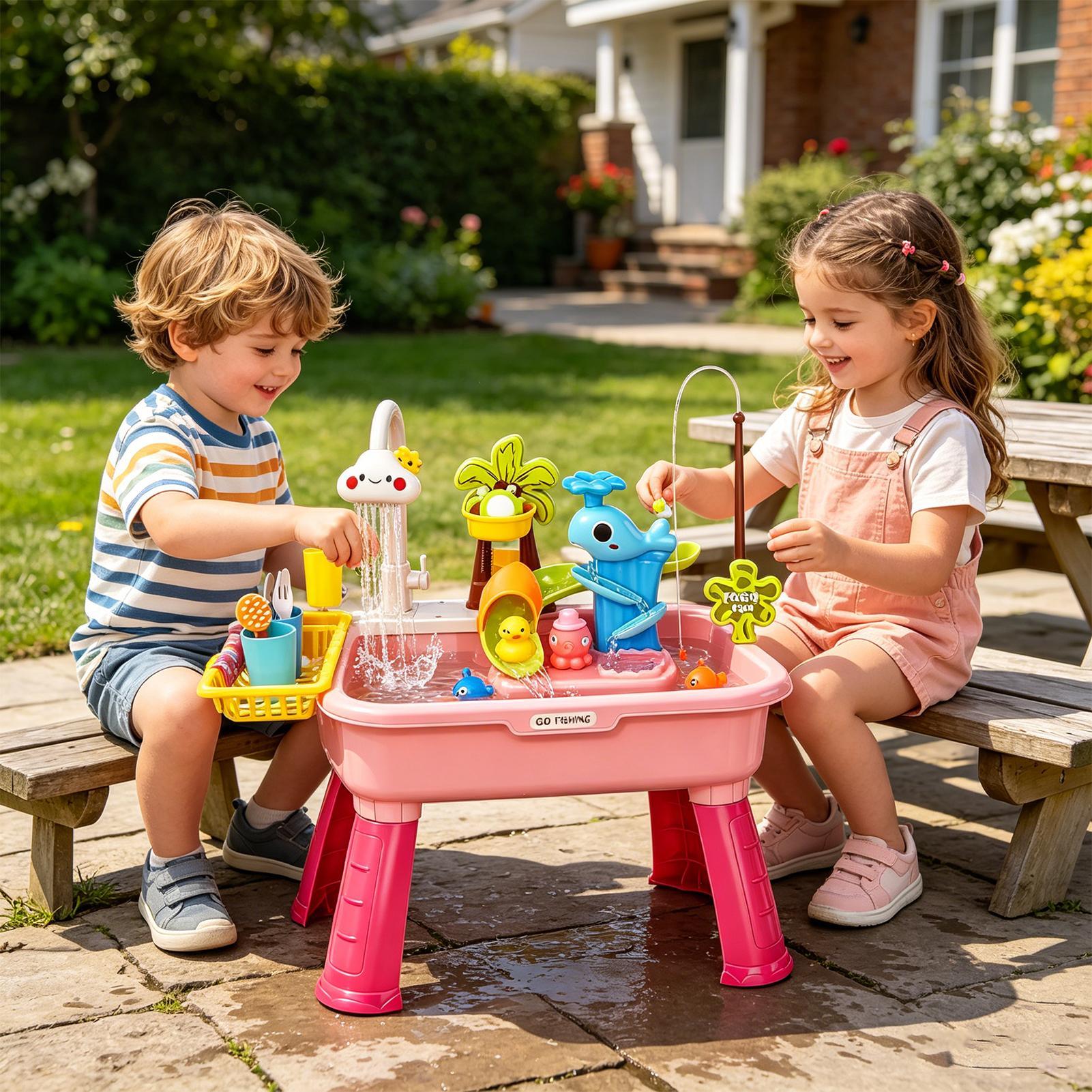 Upgraded Toddler Water Table K - Kids Outdoor Sensory Table 评论和价格