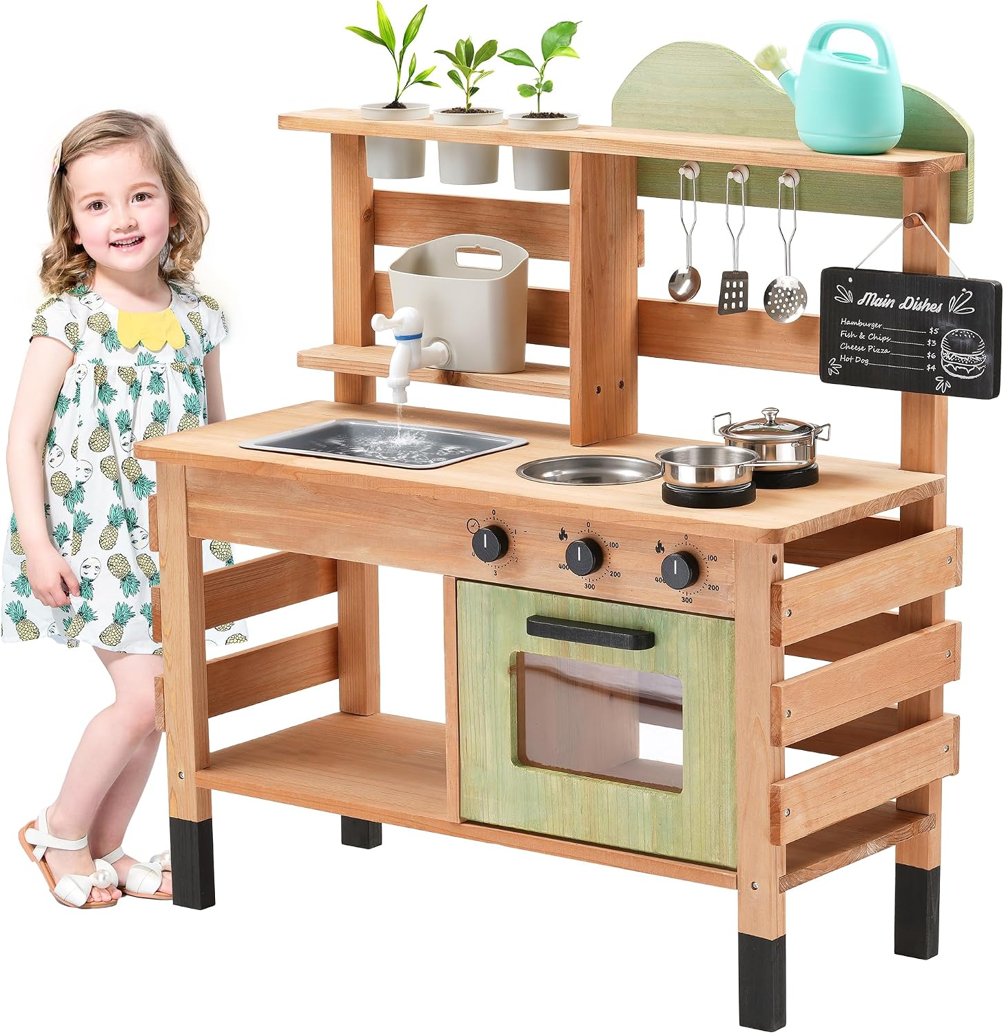 OLLIKIVI Outdoor Play Kitchen  - Kids Outdoor Sink 评论和价格