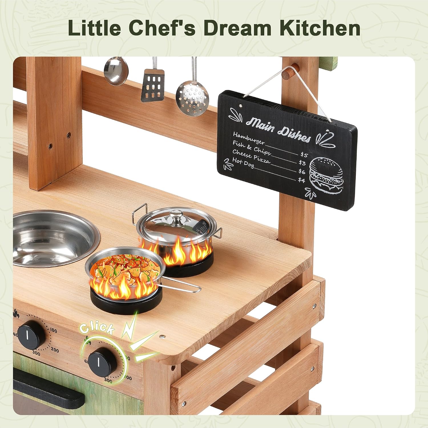OLLIKIVI Outdoor Play Kitchen  - Kids Outdoor Sink 评论和价格