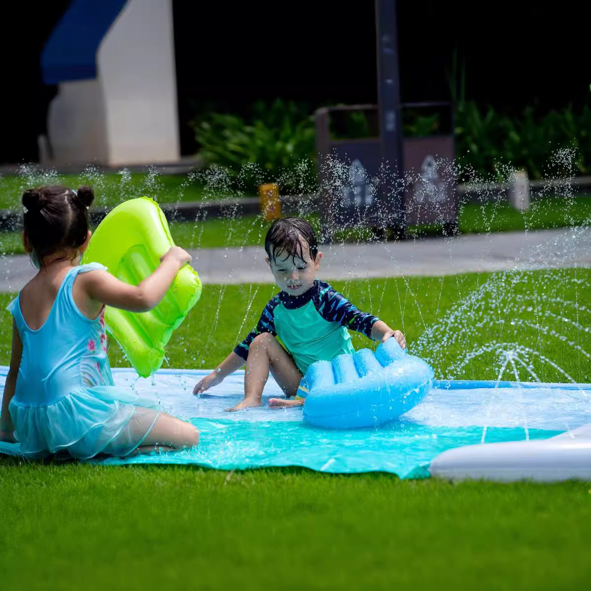 Interactive Shark Water Slide  - Kids Outdoor Mat 评论和价格