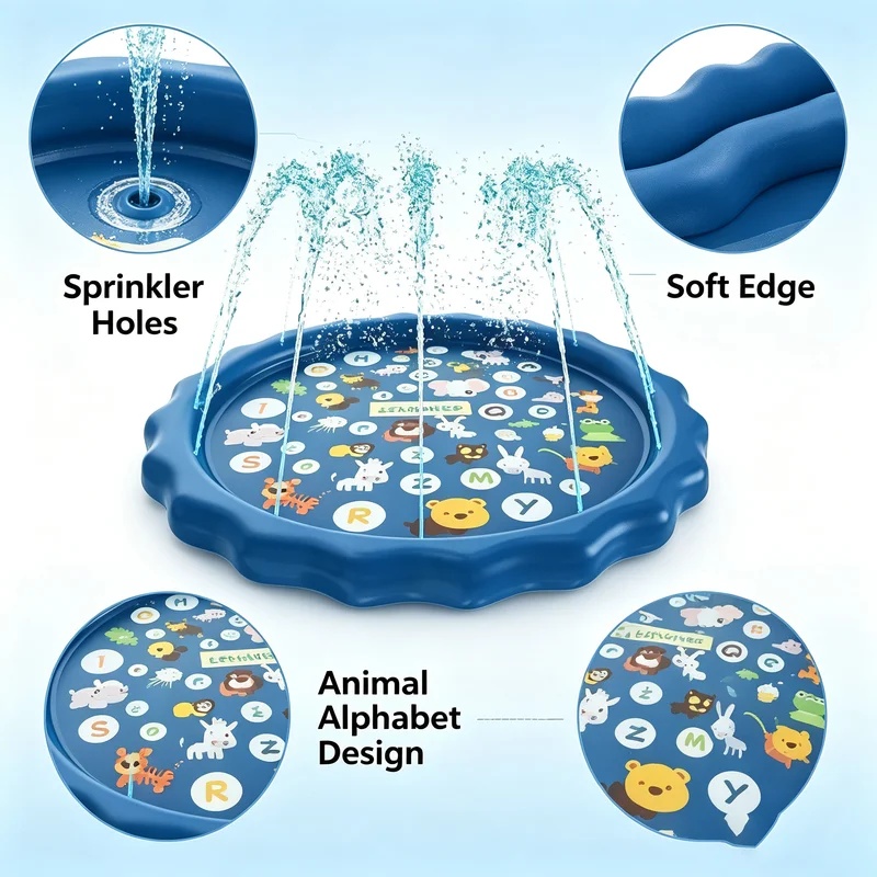 100/170cm Letter Printed Infla - Kids Outdoor Mat 评论和价格
