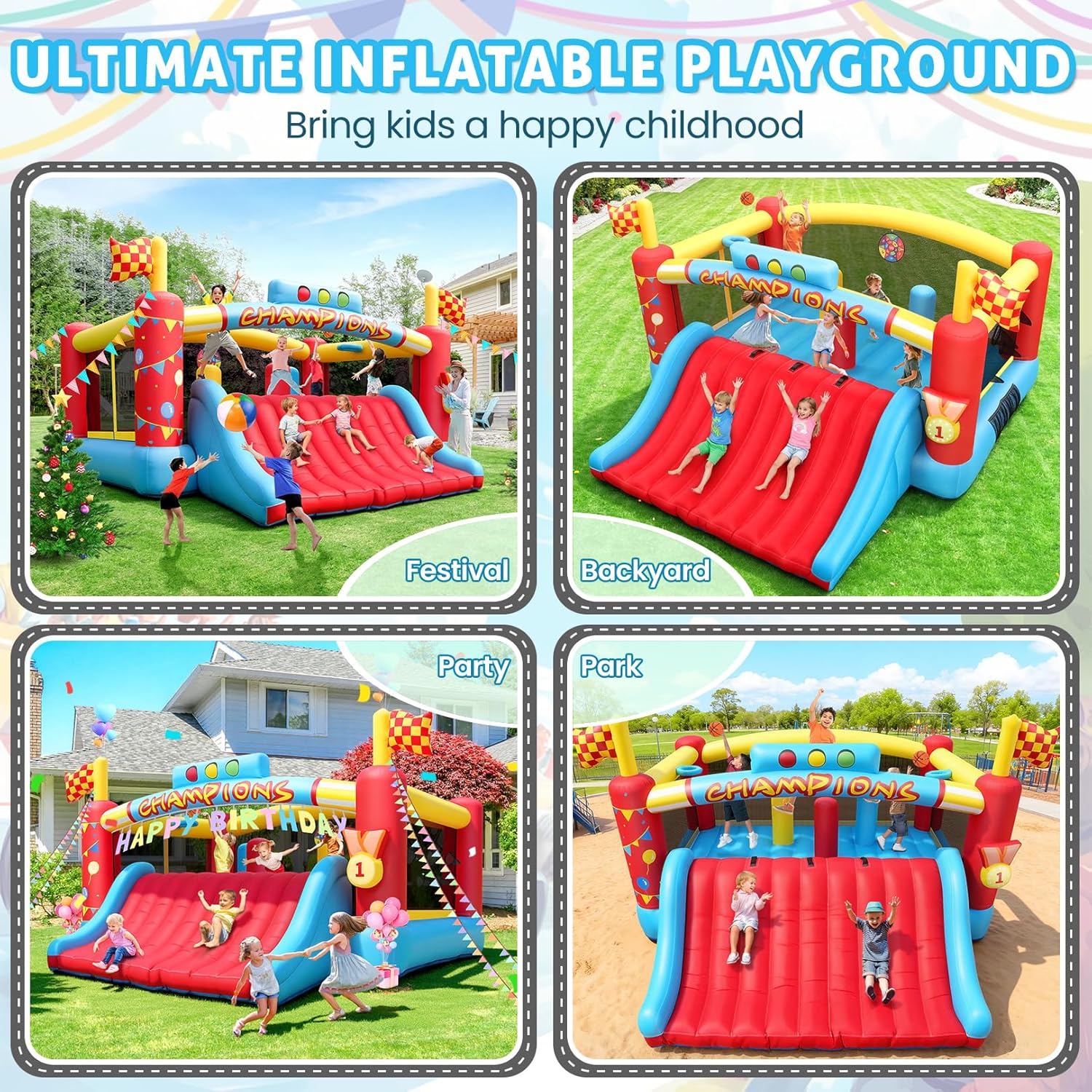13FT Big Inflatable Bounce Hou - Kids Outdoor Park 评论和价格