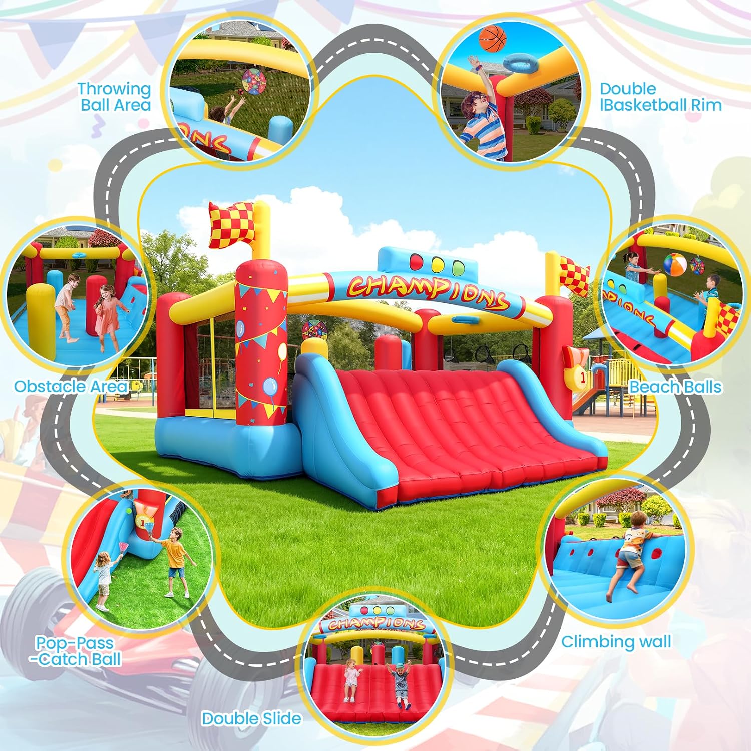 13FT Big Inflatable Bounce Hou - Kids Outdoor Park 评论和价格