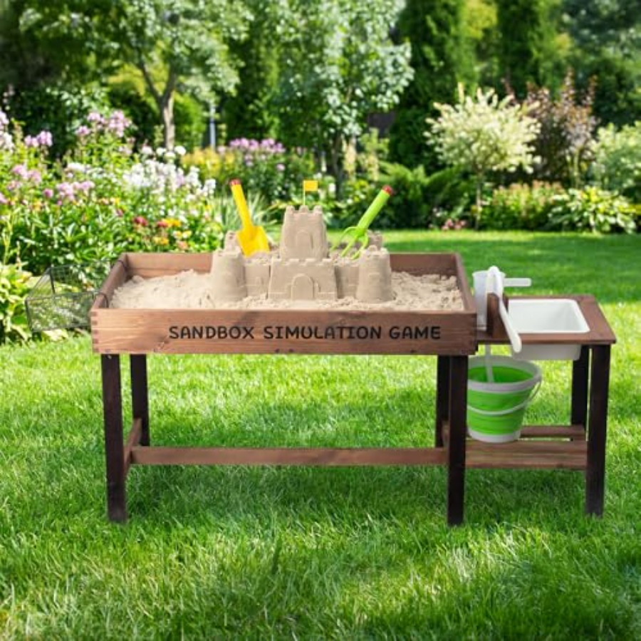 Outdoor wooden sand table for  - Kids Outdoor Sensory Table 评论和价格