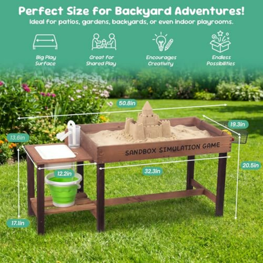 Outdoor wooden sand table for  - Kids Outdoor Sensory Table 评论和价格