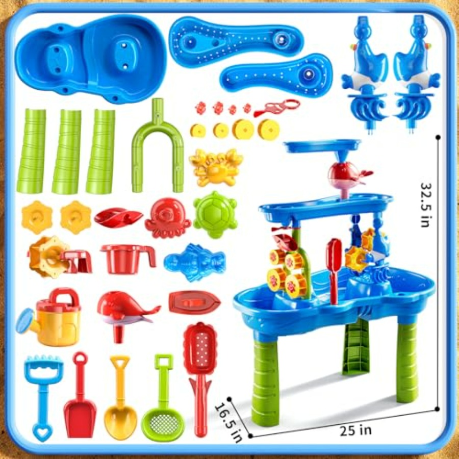 Outdoor 3-tier sensory play ta - Kids Outdoor Sensory Table 评论和价格