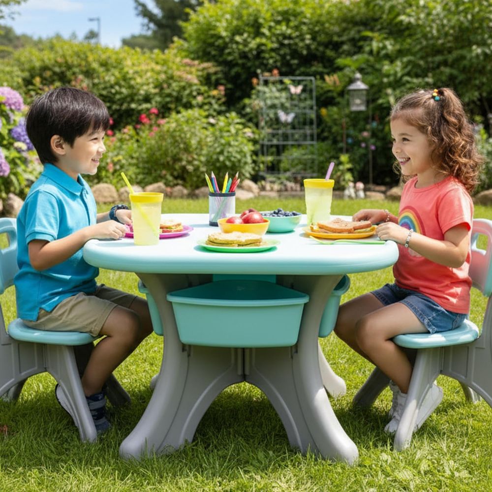 Kids Table and Chairs, 3 PCS A - Kids Outdoor Chair And Table 评论和价格